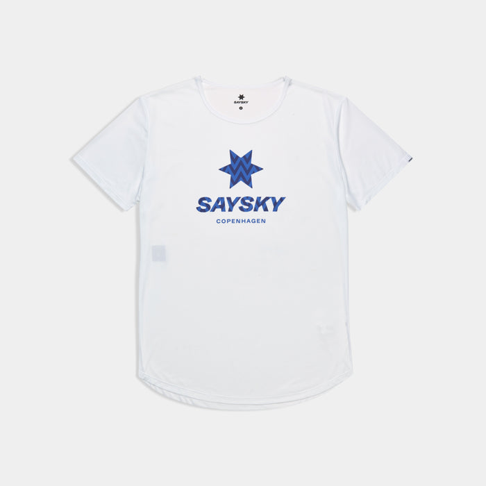 Saysky Zig Zag Flow T-Shirt Mens White - Frontrunner Colombo