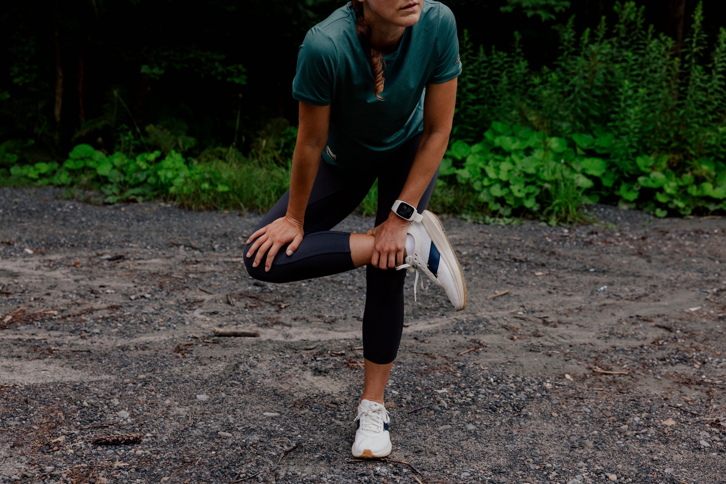 Tracksmith Turnover Crop Tights Womens - Black - Frontrunner Colombo