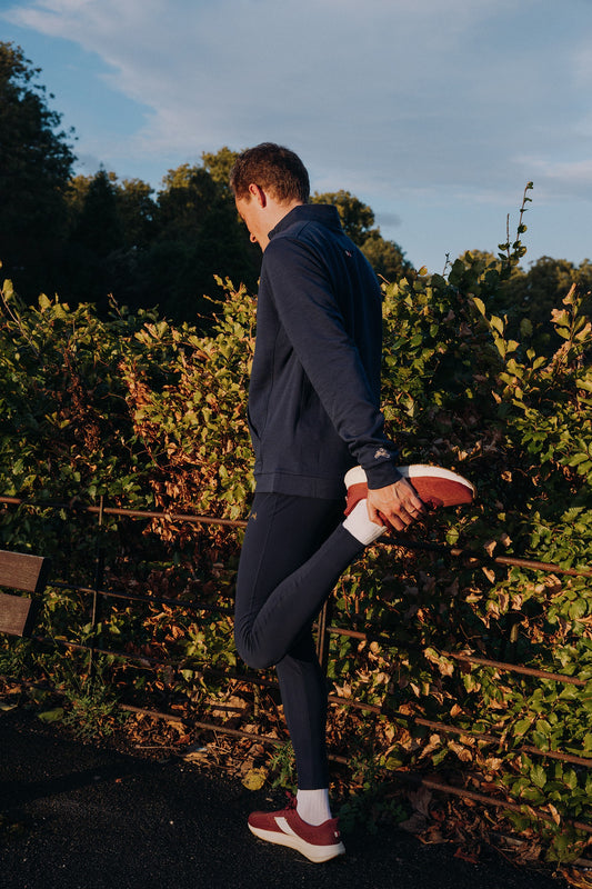 Tracksmith Turnover Tights (Lined) Mens - Navy - Frontrunner Colombo