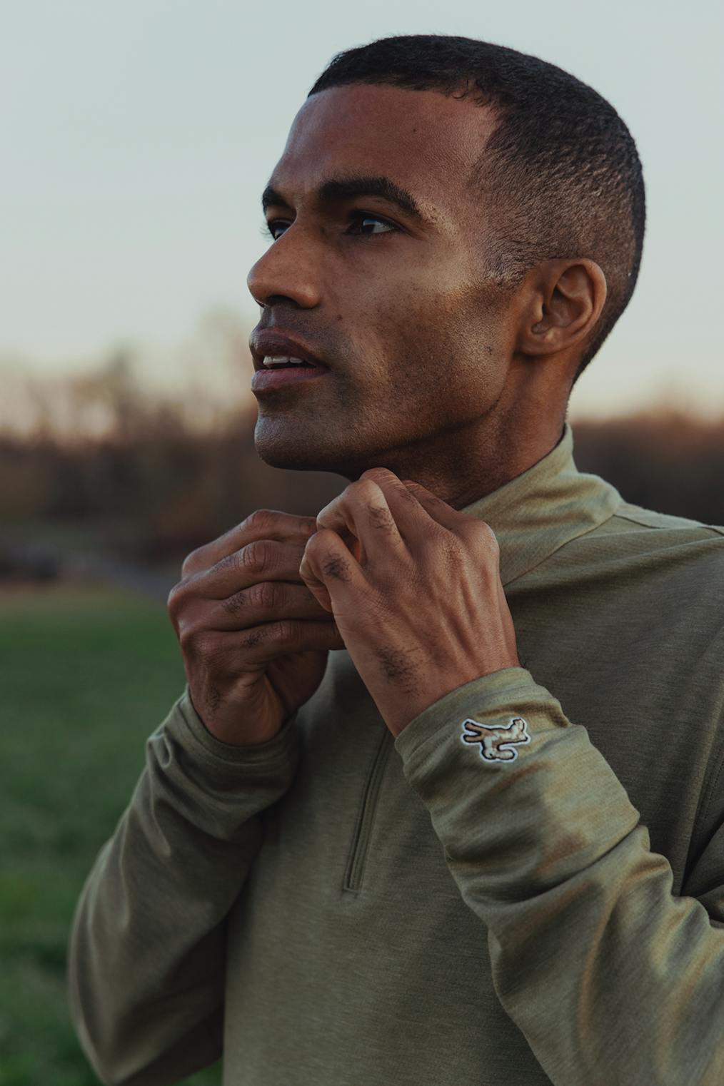 Tracksmith Session Quarter Zip Mens Aloe - Frontrunner Colombo