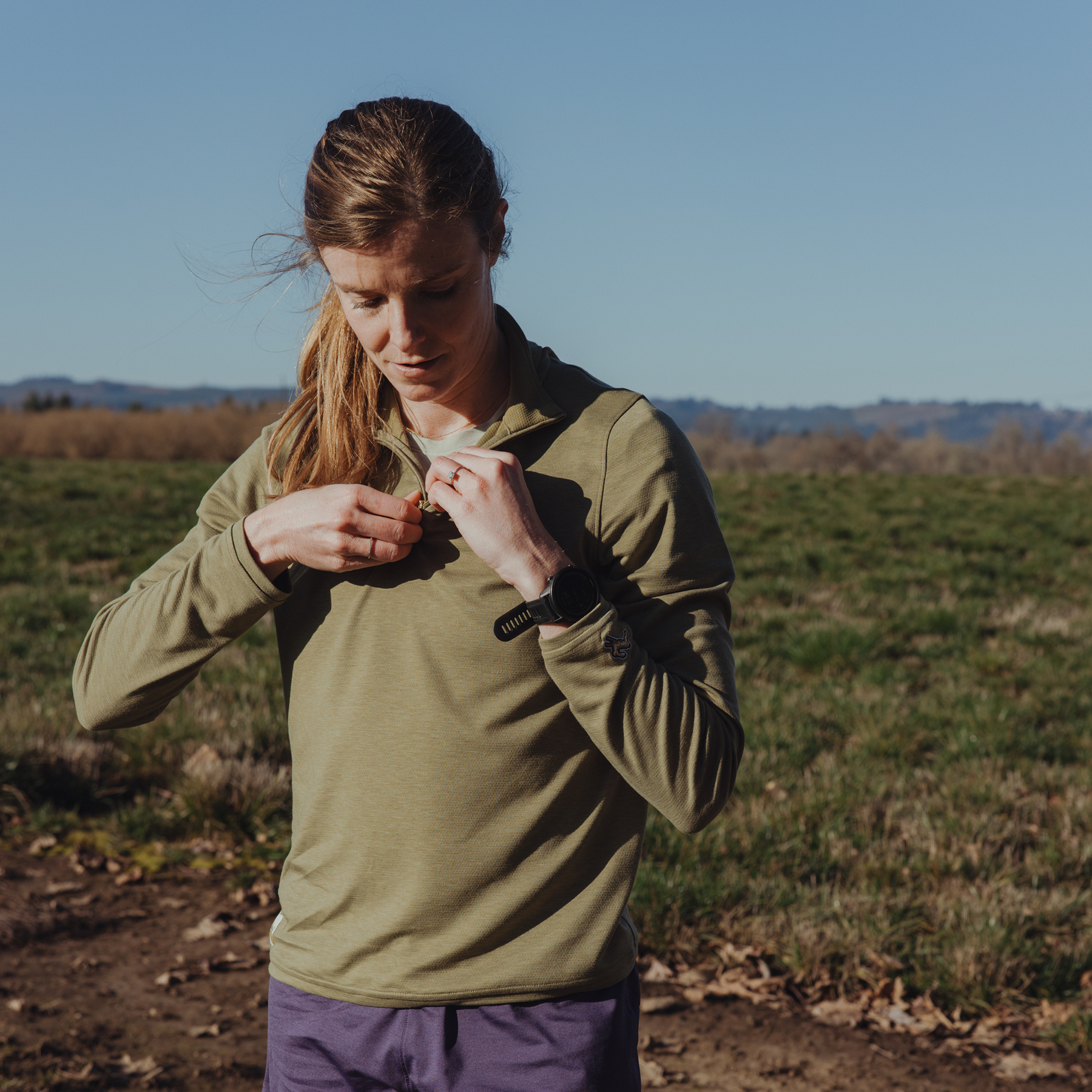 Tracksmith Session Quarter Zip Womens Aloe - Frontrunner Colombo