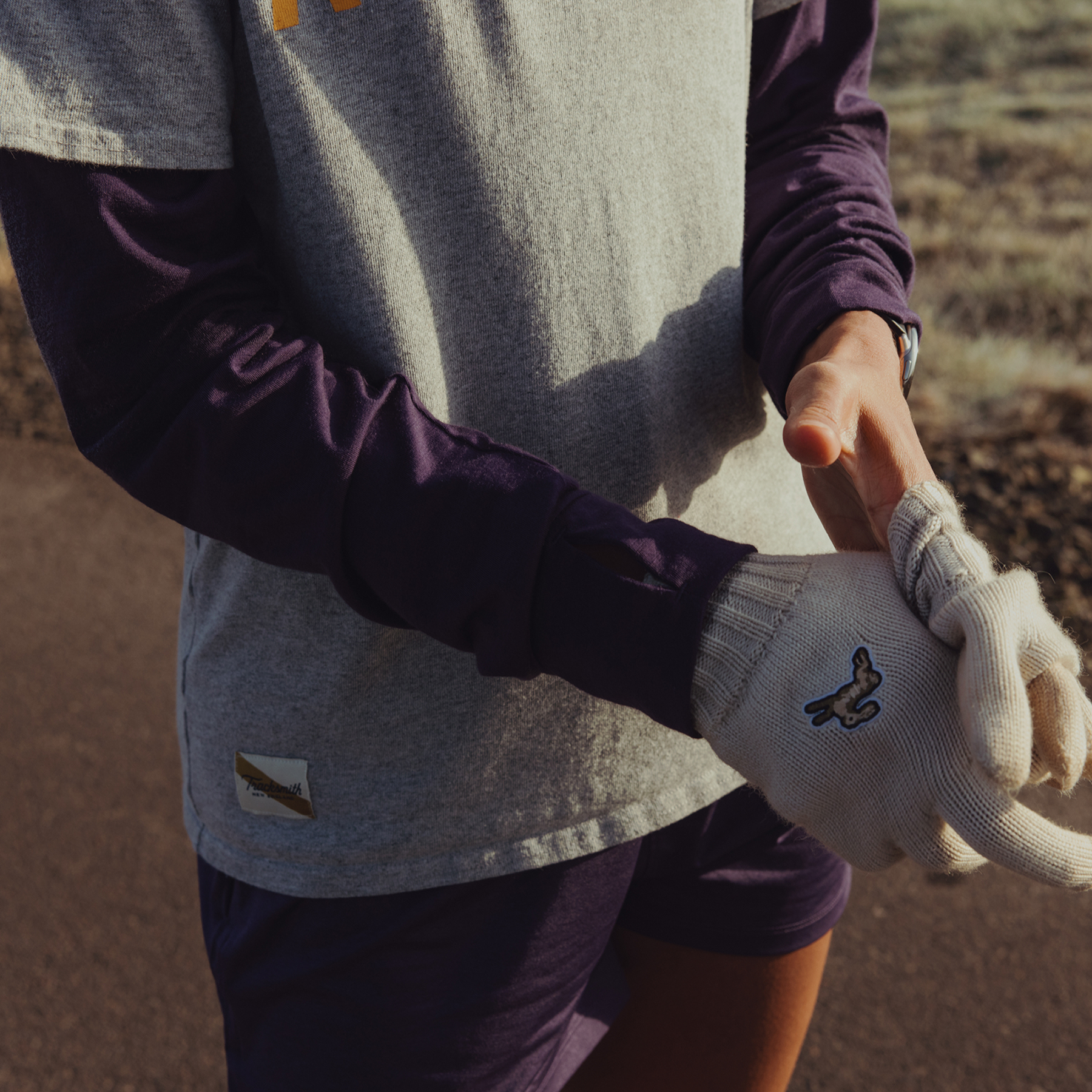 Tracksmith Harrier Long Sleeve Womens Purple Velvet - Frontrunner Colombo
