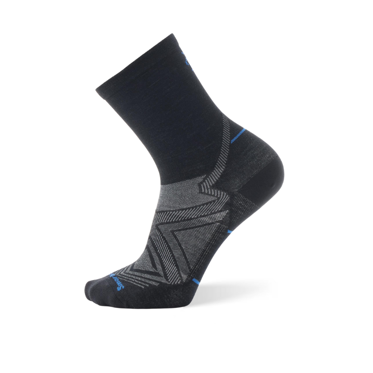 Smartwool Run Zero Cushion Mid Crew Unisex - Black - Frontrunner Colombo