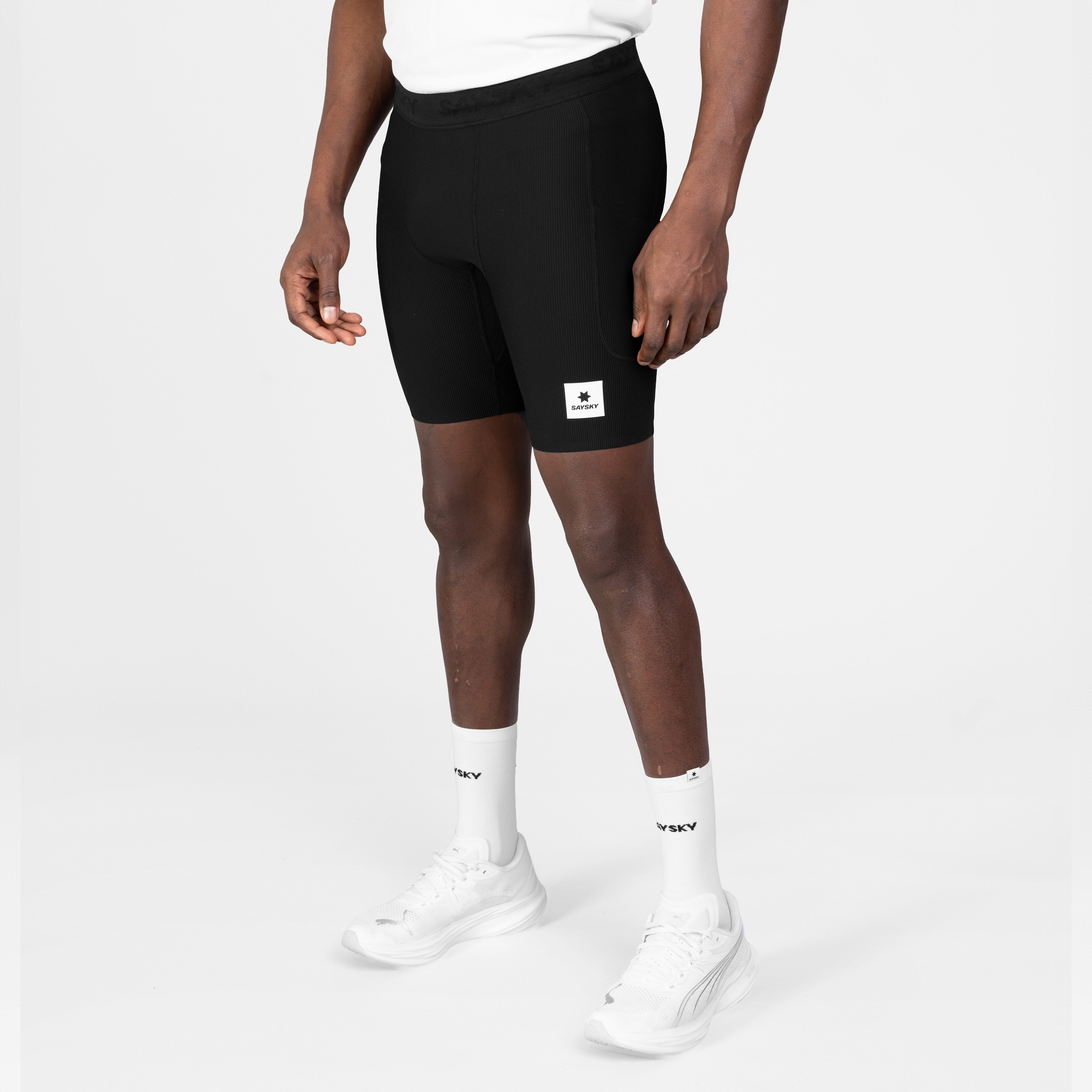 Saysky Combat+ Rib Short Tights 8" Mens Black - Frontrunner Colombo