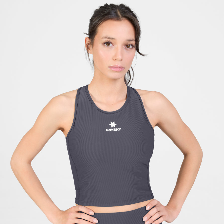 Saysky Combat Rib Crop Top Womens Grey - Frontrunner Colombo
