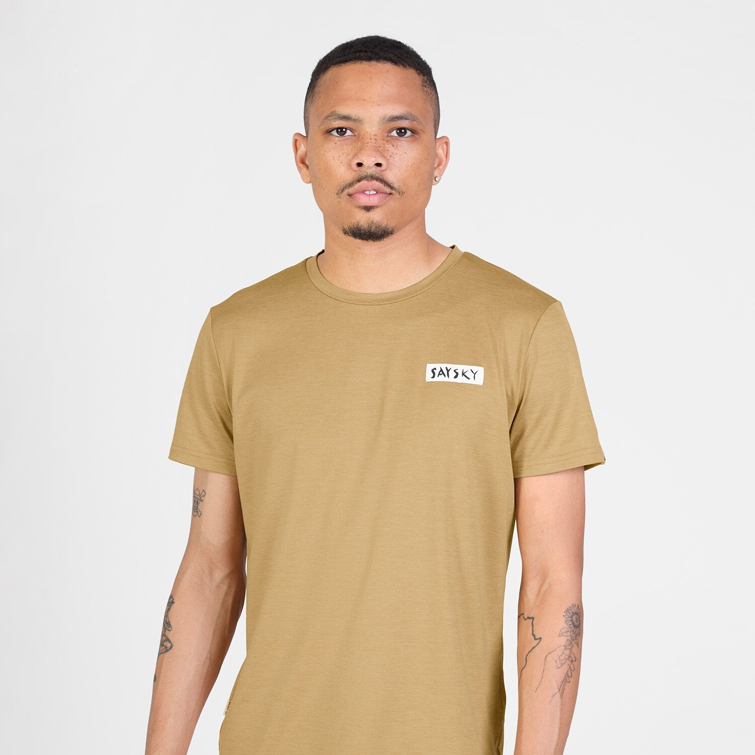Saysky Tiger Pace T-Shirt Mens Beige worn 2