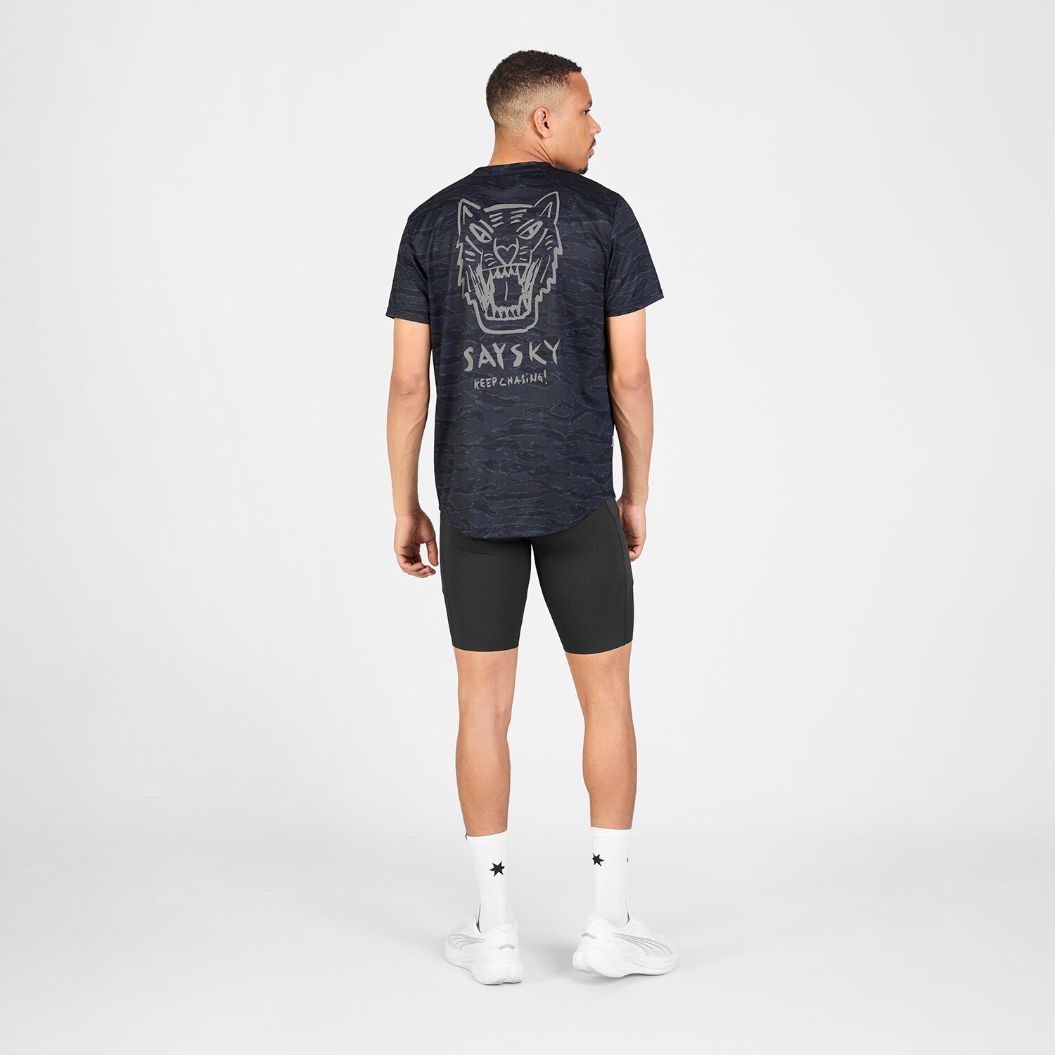 Saysky Tiger Combat T-Shirt Mens Black Camo worn 6