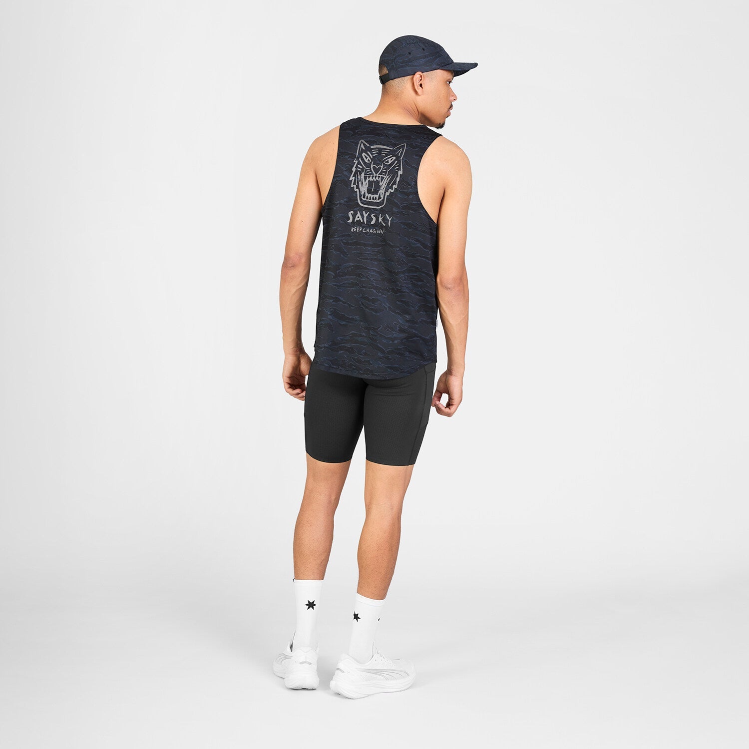 Saysky Tiger Combat Singlet Mens Black Camo worn 3
