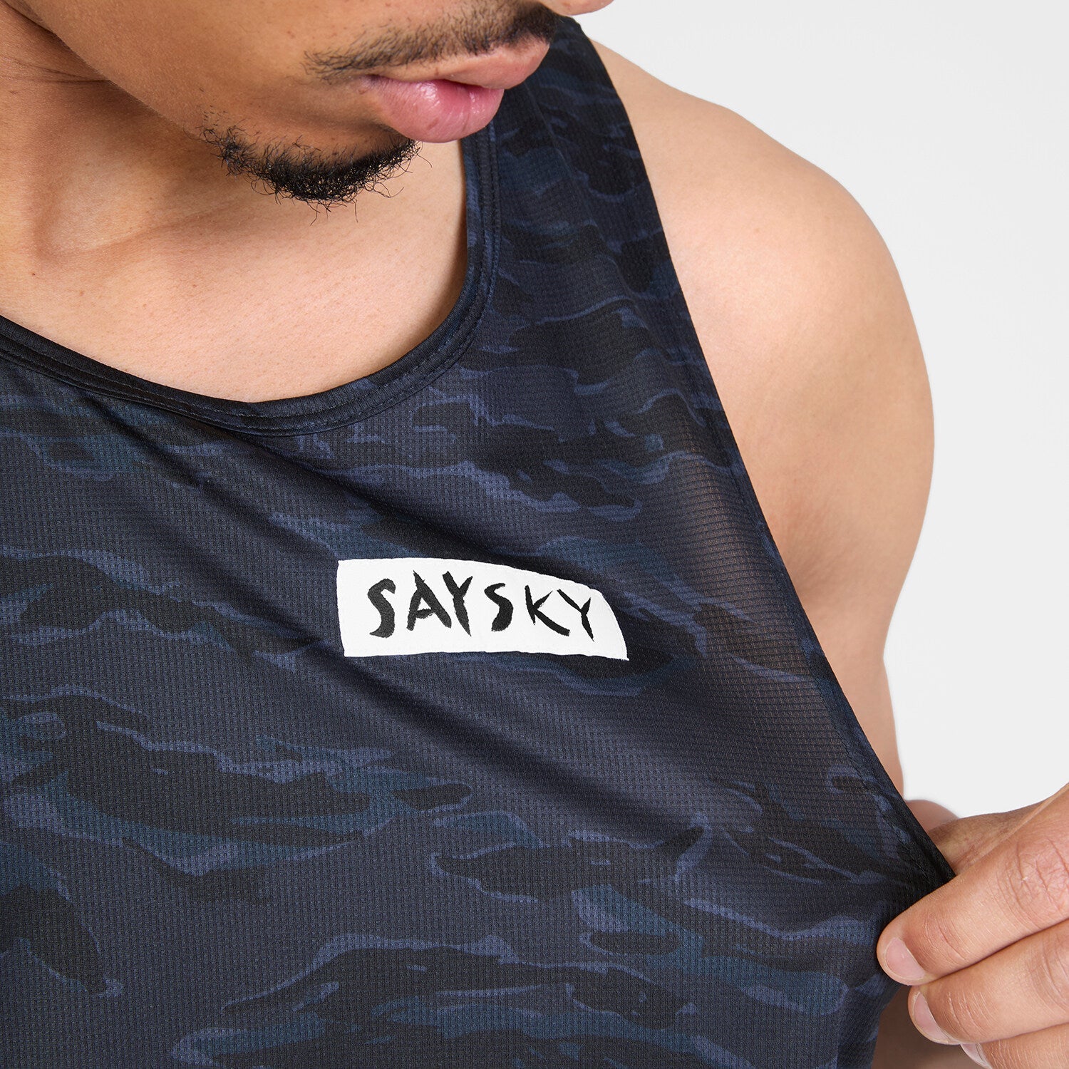 Saysky Tiger Combat Singlet Mens Black Camo worn 4