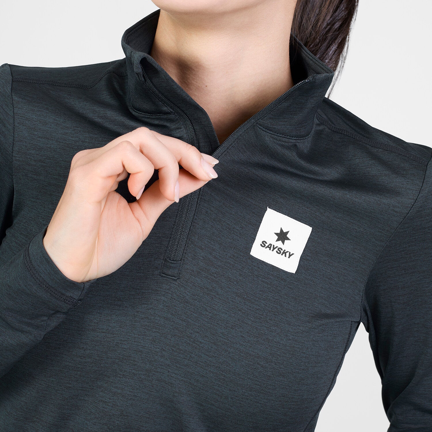 Saysky Tiger Pace 1/2 Zip Long Sleeve Womens Black worn 5