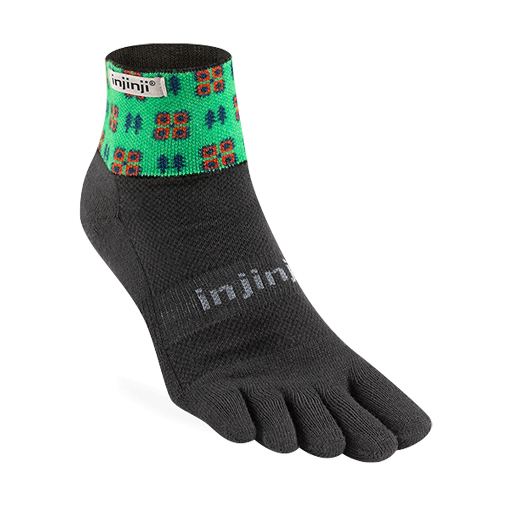 Injinji Artist Designed Mens Mini-Crew Evergreen - Frontrunner Colombo