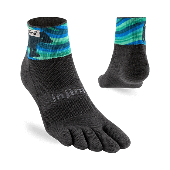 Injinji Artist Designed Mens Trail Mini-Crew Aurora - Frontrunner Colombo