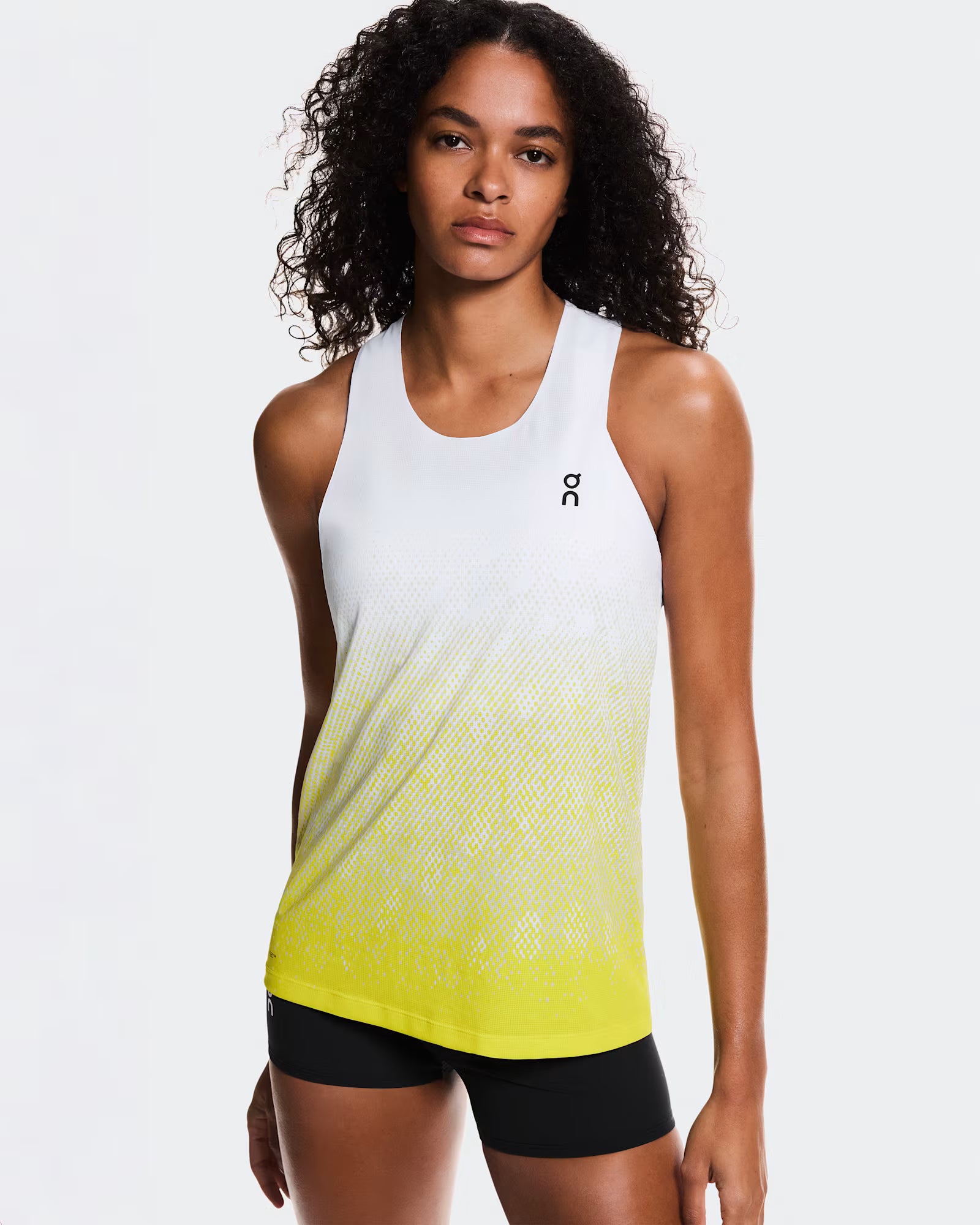 On Zero Singlet Womens White/ Lime - Frontrunner Colombo