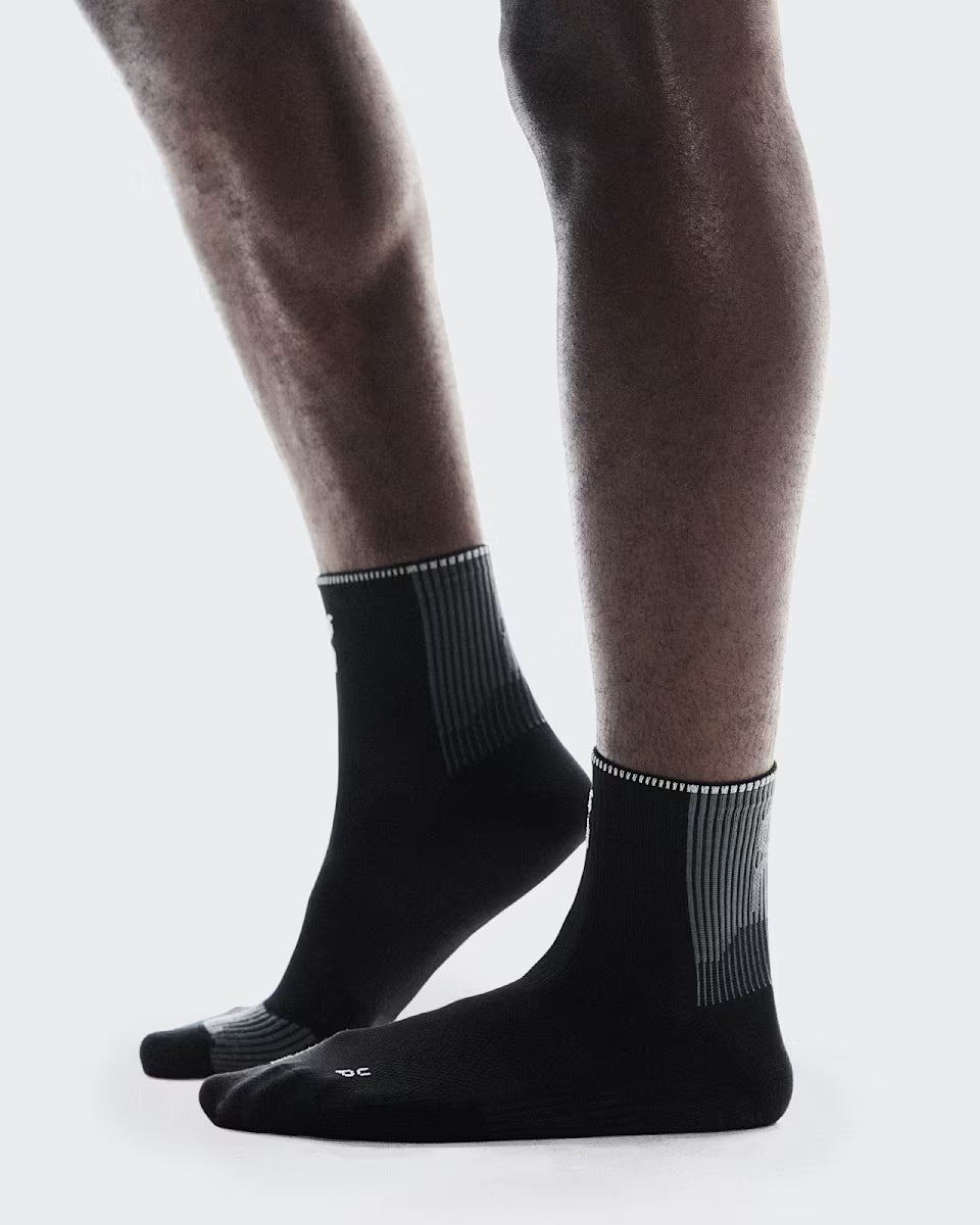 On Performance Run Sock Mid - Black/Eclipse