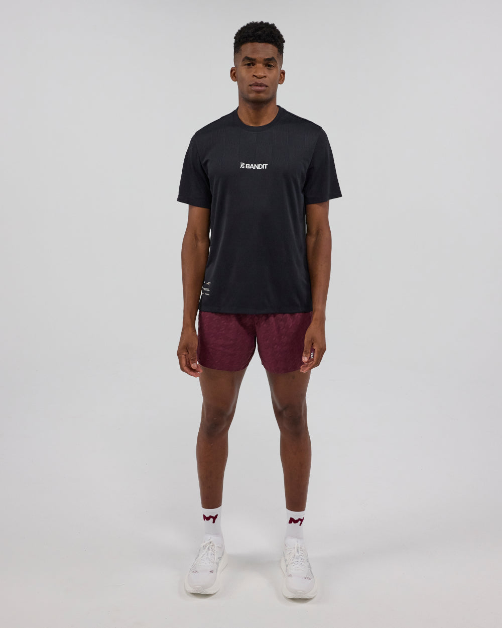 Bandit Cheque Jacquard Short Sleeve Tee Unisex - Black - Frontrunner Colombo