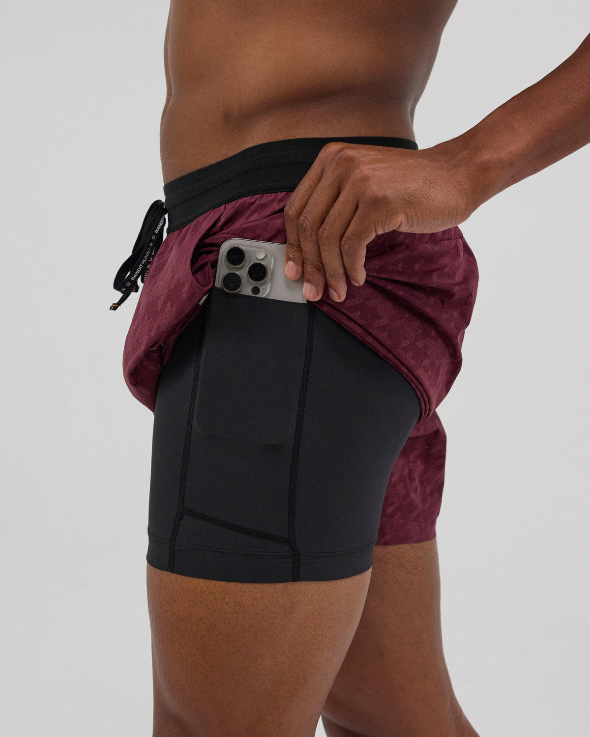 Bandit Vento™ 5" Training Short Men's - Houndstooth Fig - Frontrunner Colombo