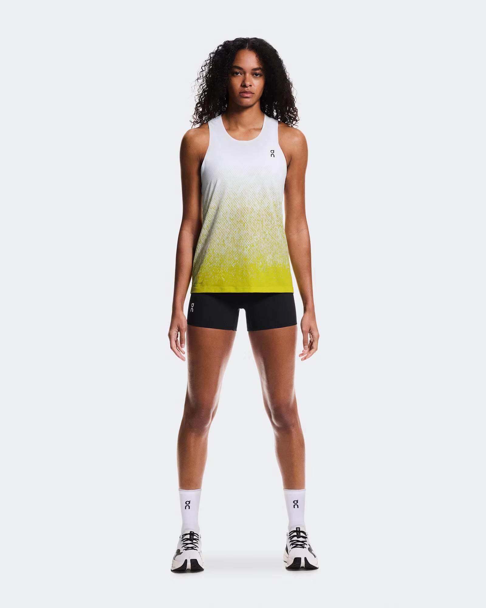 On Zero Singlet Womens White/ Lime - Frontrunner Colombo