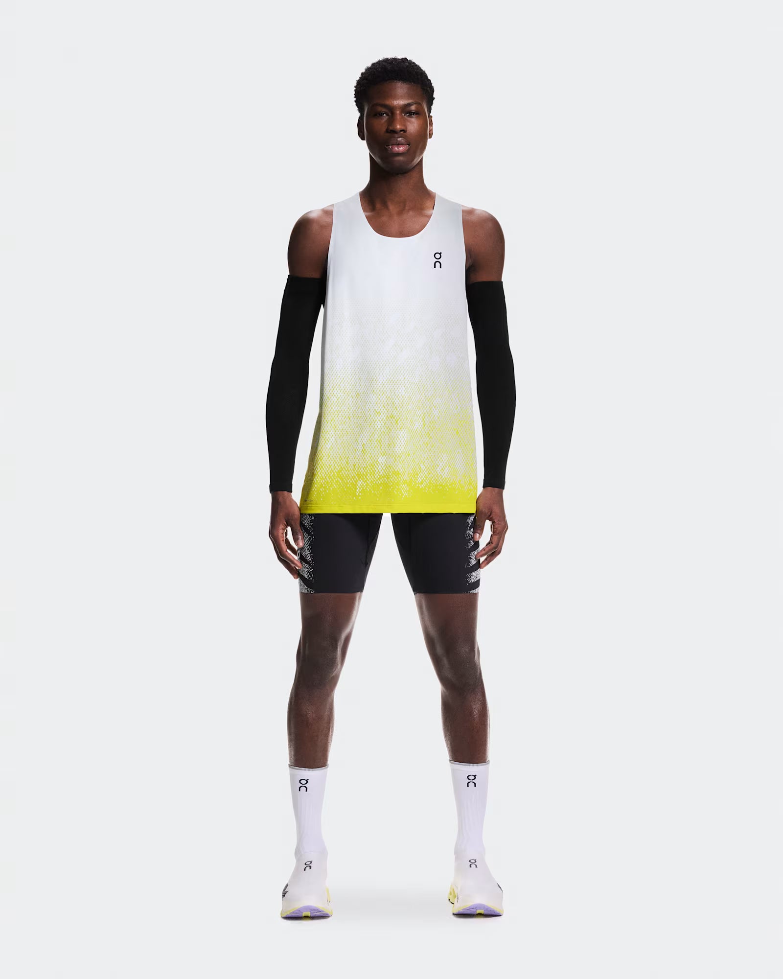 On Zero Singlet Mens White / Lime - Frontrunner Colombo