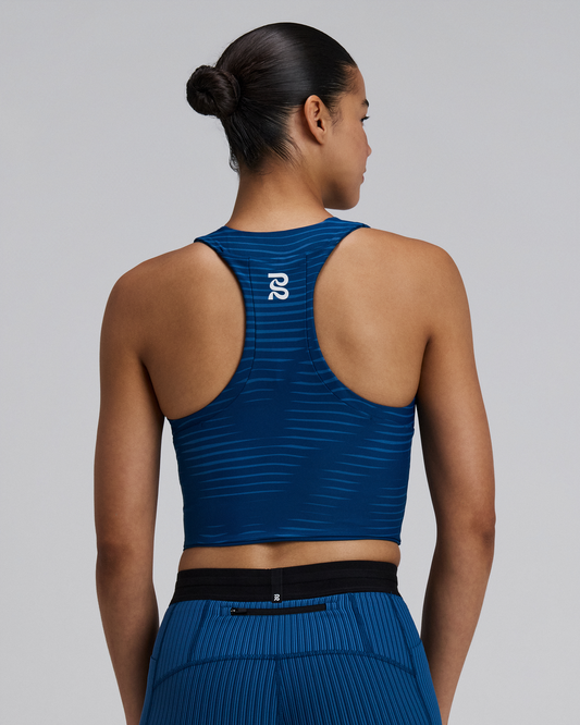 Bandit Stamina™ Race Crop (Womens) Organic Stripe Ink Blue - Frontrunner Colombo