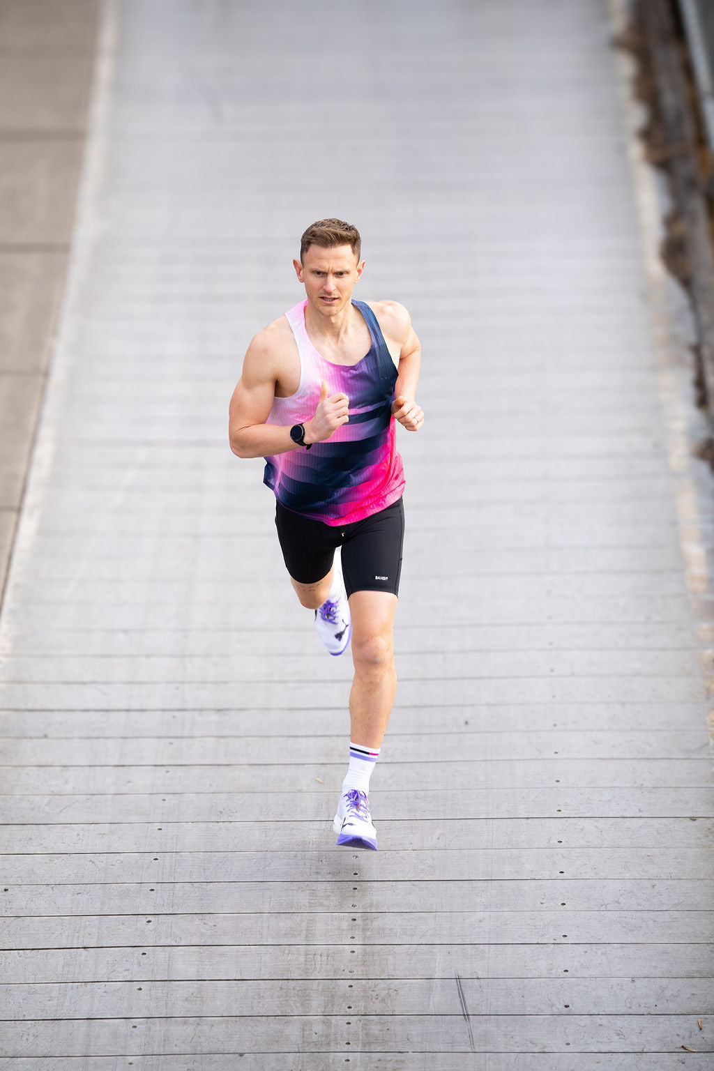 SHYU Racing Quarter Crew - White/Lavender/Magenta - Frontrunner Colombo