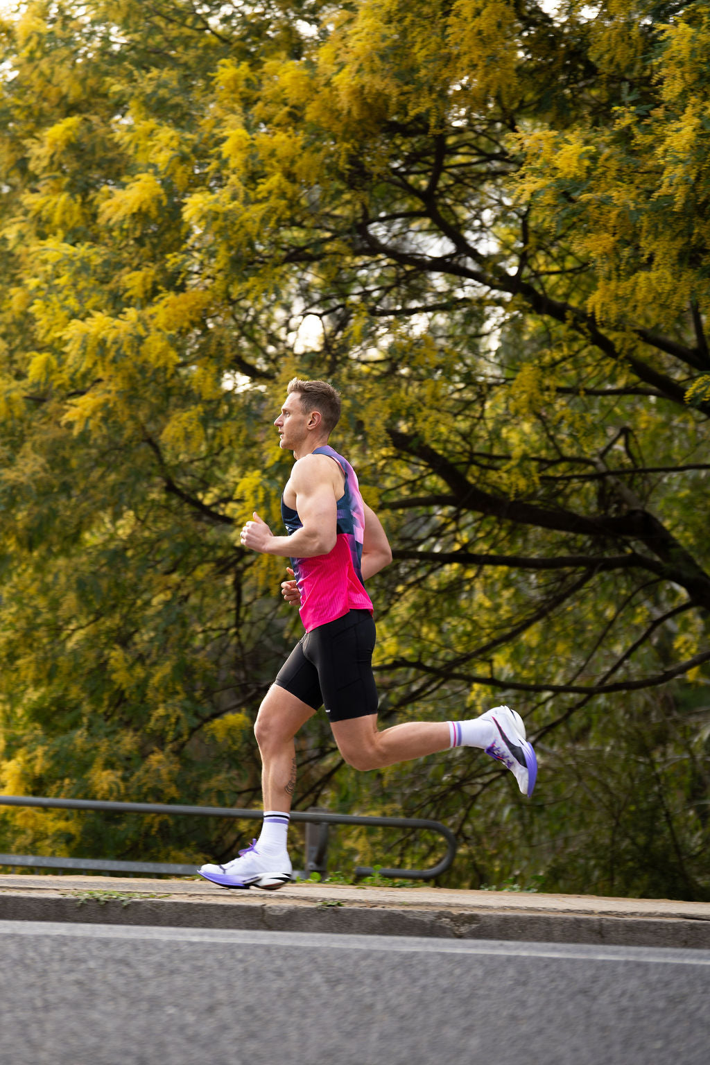 SHYU Racing Quarter Crew - White/Lavender/Magenta - Frontrunner Colombo