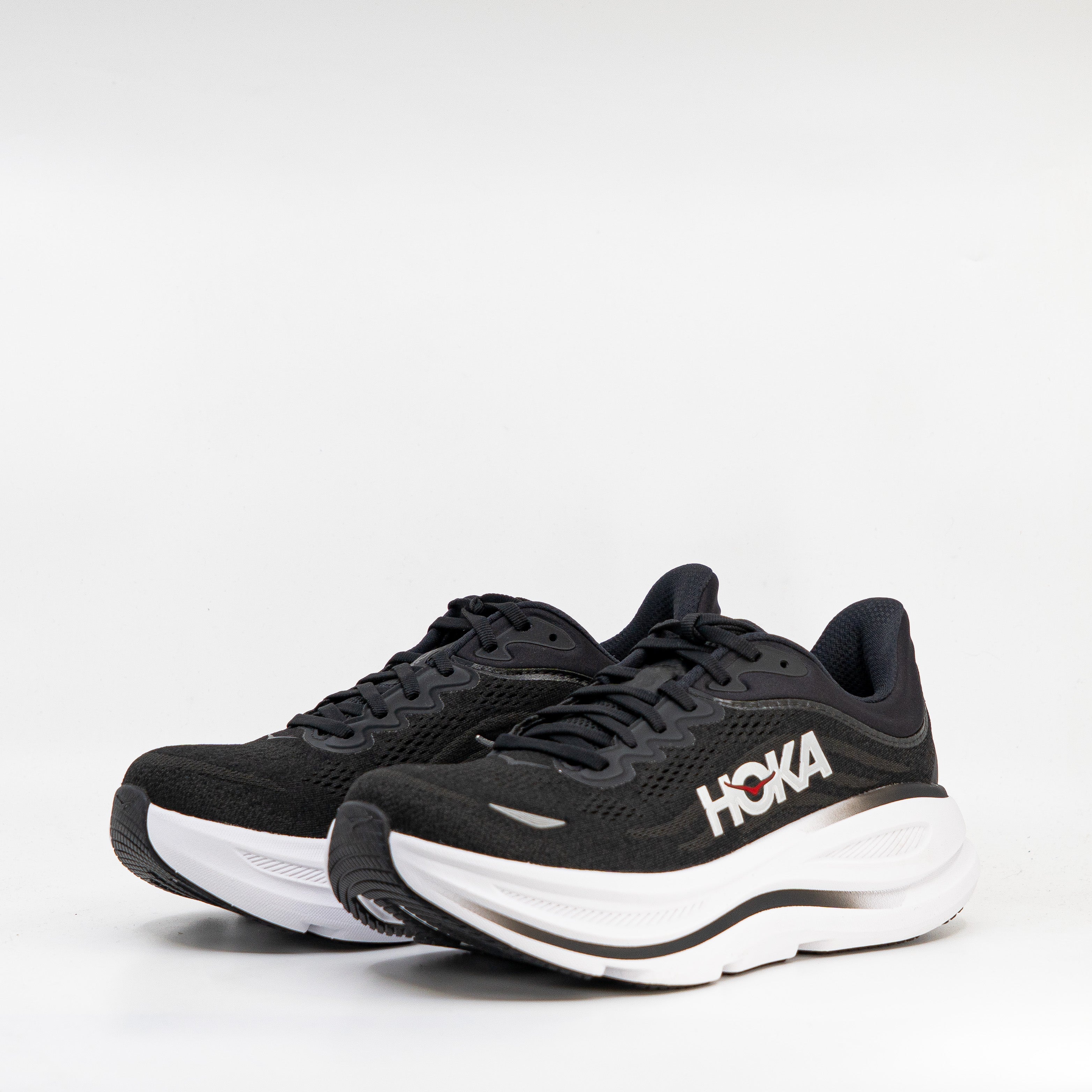 Hoka Bondi 9 (D Standard) Mens Black/Vermillion - Frontrunner Colombo