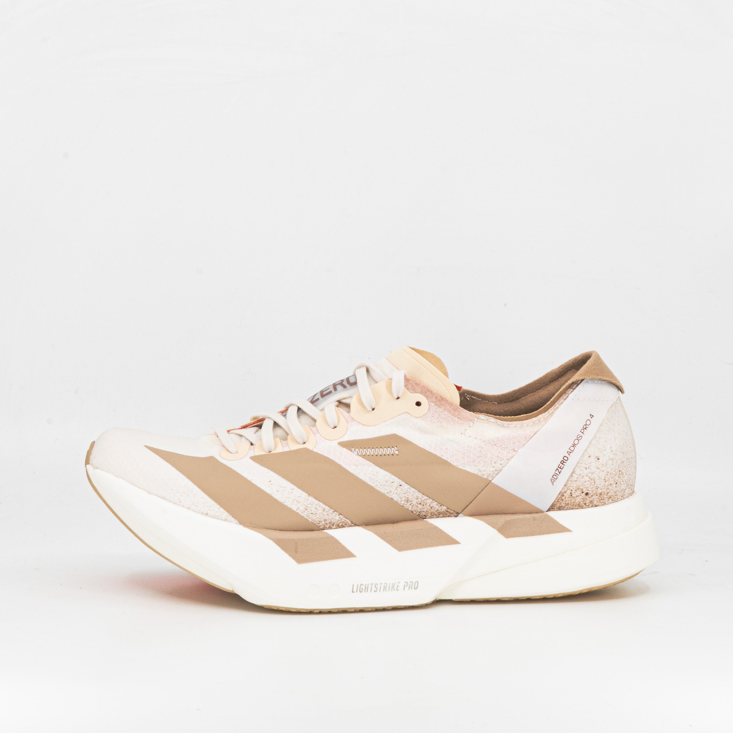Adidas Adizero Adios Pro 4 (B Standard) Womens Chalk White / Grey Strata / Impact Orange - Frontrunner Colombo