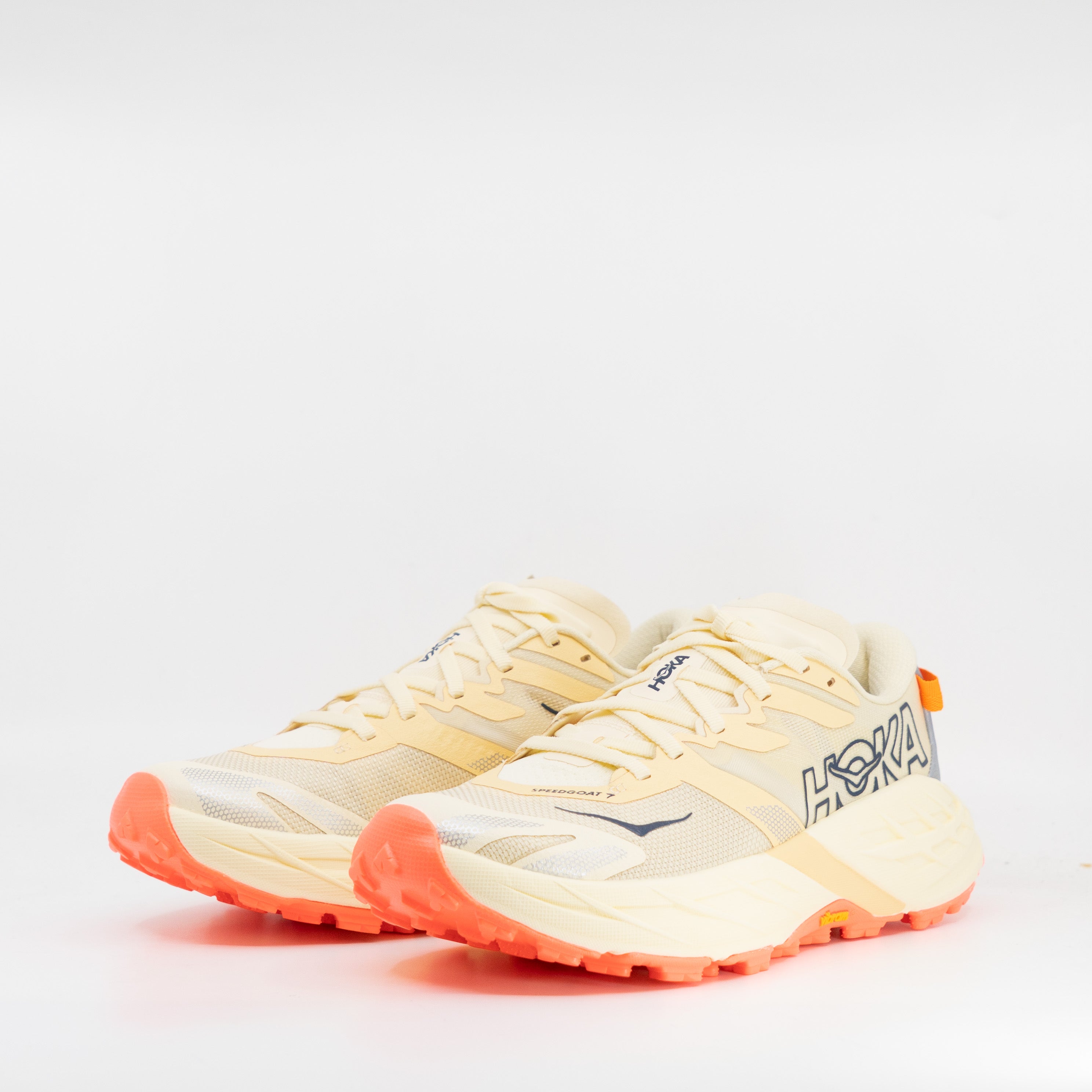 Hoka Speedgoat 7 (B Standard) Womens Vintage Yellow/Neon Flame - Frontrunner Colombo