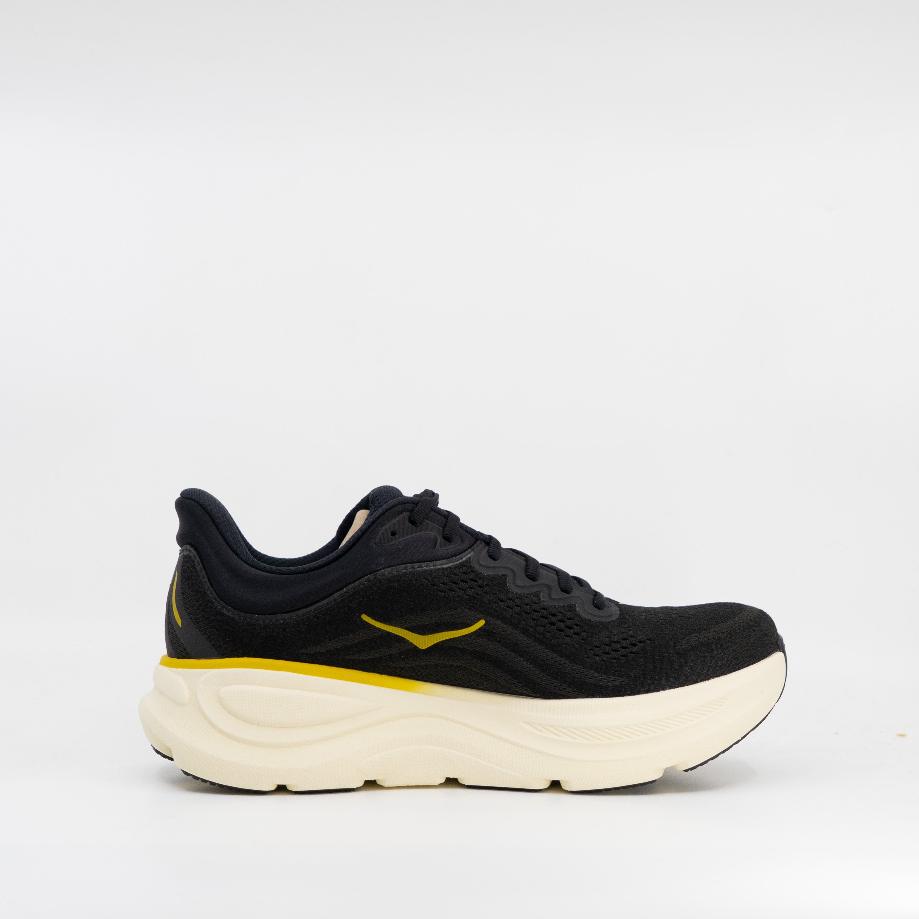 Hoka Bondi 9 (2E Wide) Mens Carbon Black/Yellow Gold - Frontrunner Colombo