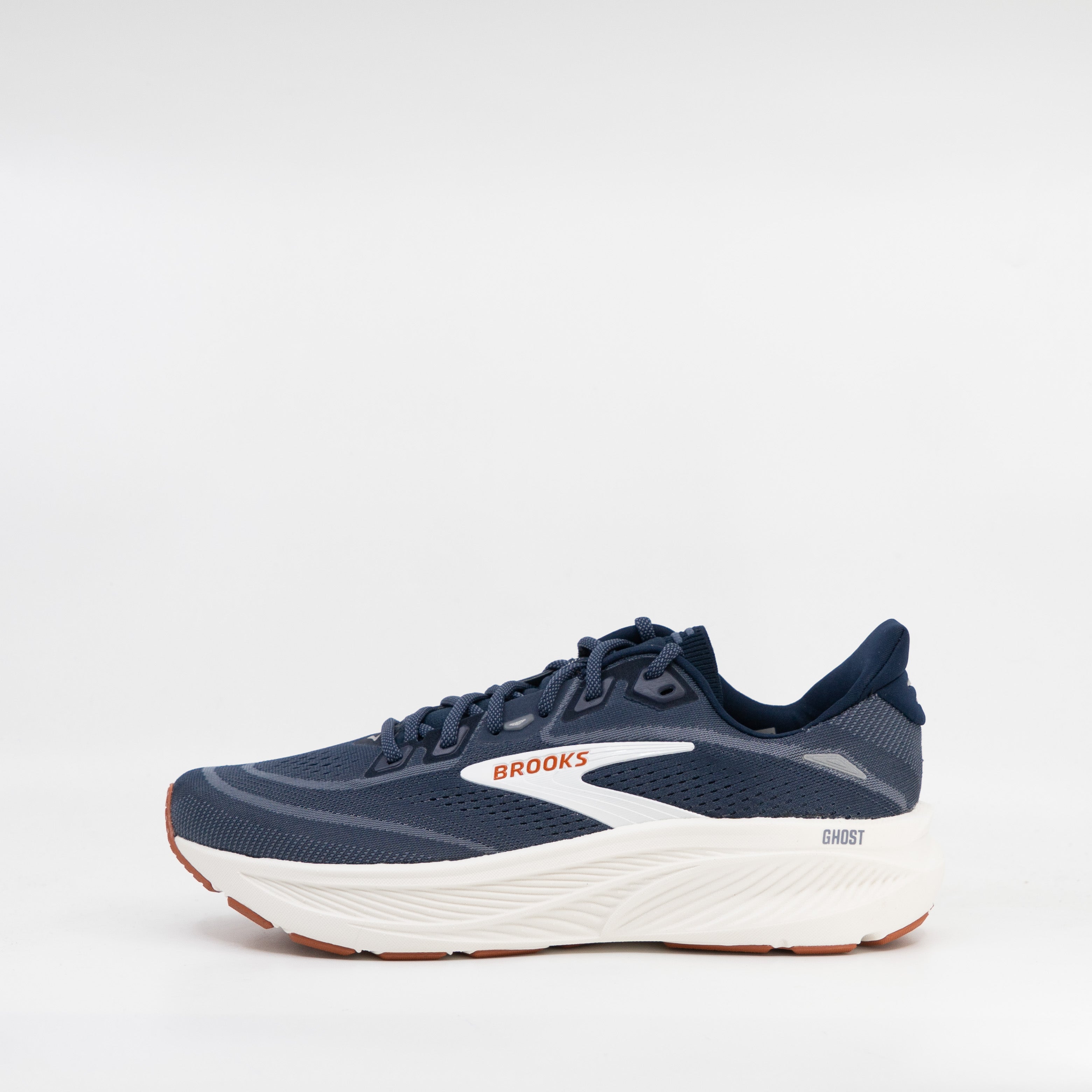 Brooks Ghost 18 (2E Wide) Mens Navy Blazer/Red Earth/Blue - Frontrunner Colombo