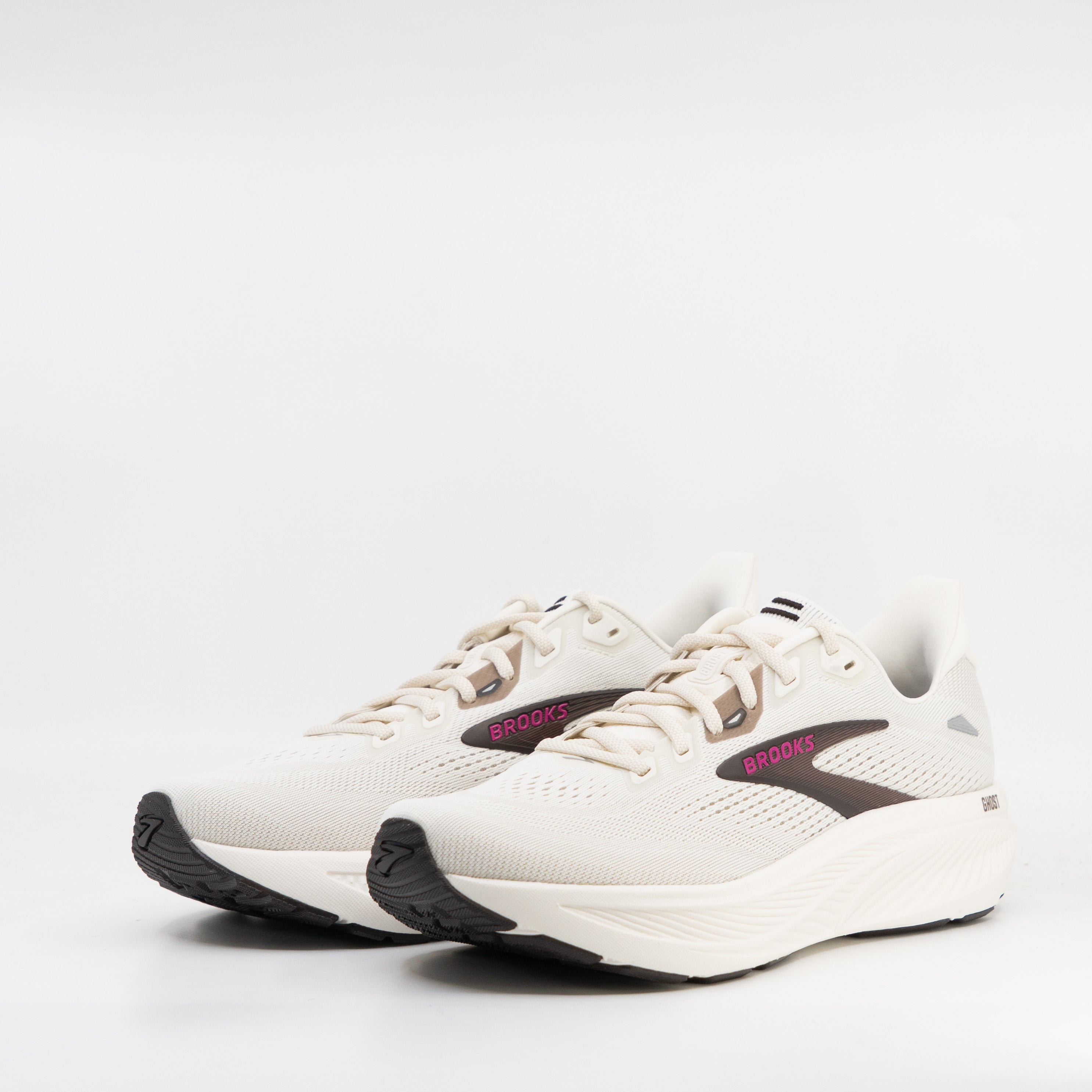 Brooks Ghost 18 (B Standard) Womens Coconut/Coffee/Fuchsia - Frontrunner Colombo