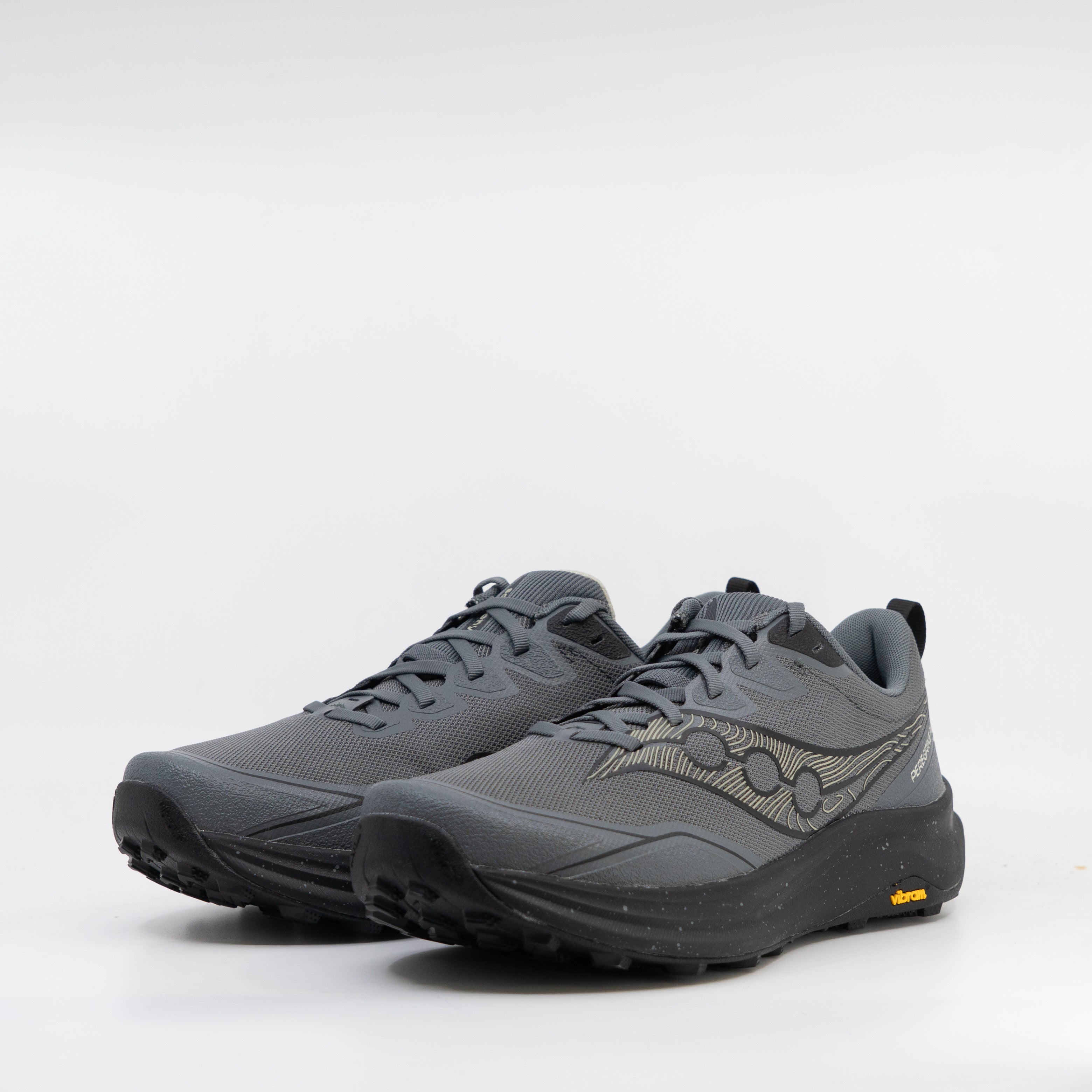 Saucony Peregrine 16 (2E Wide) Mens Carbon/Black - Frontrunner Colombo