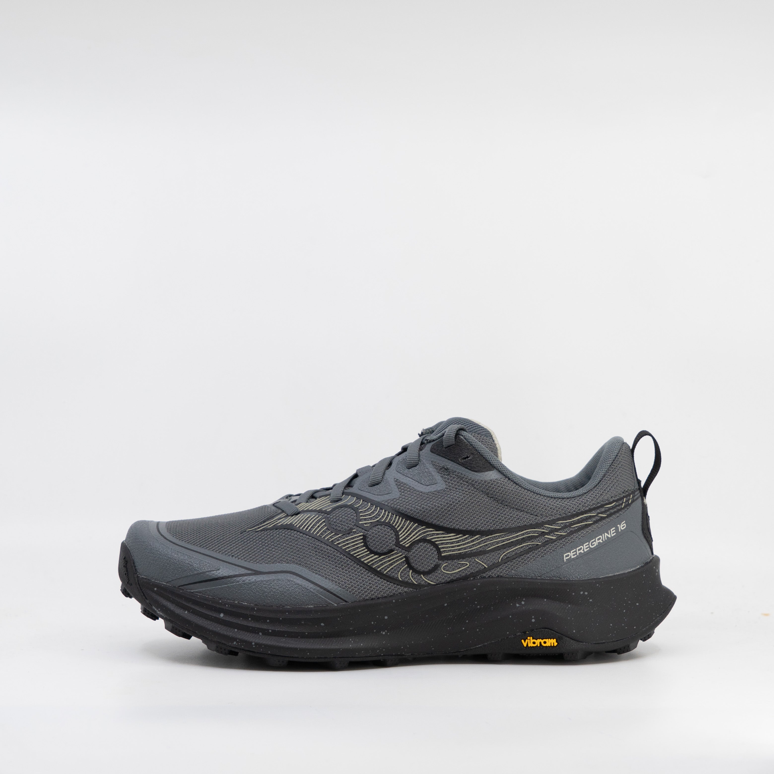 Saucony Peregrine 16 (2E Wide) Mens Carbon/Black - Frontrunner Colombo
