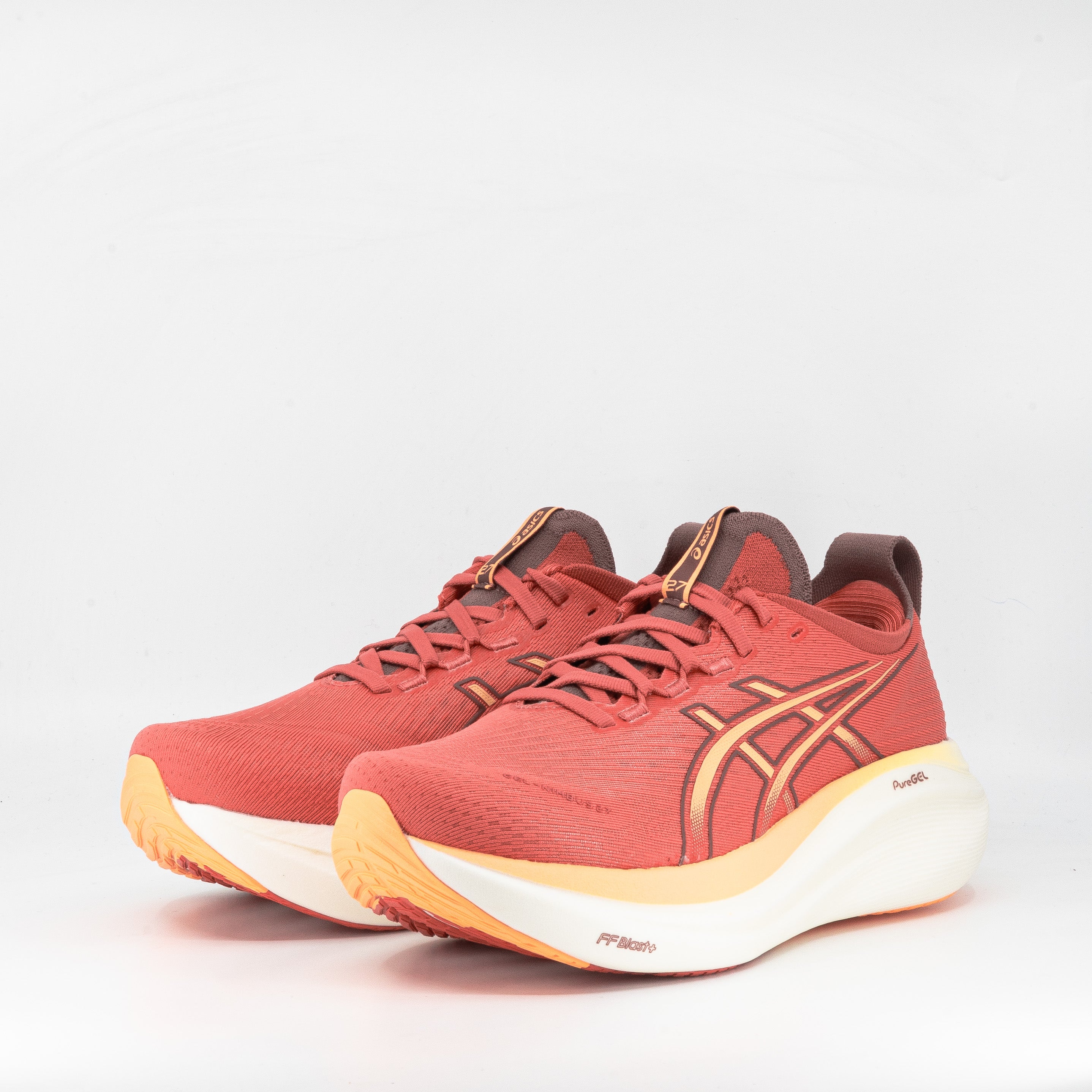 Asics Gel-Nimbus 27 (D Wide) Womens Dark Pink Clay/Orange Glow - Frontrunner Colombo