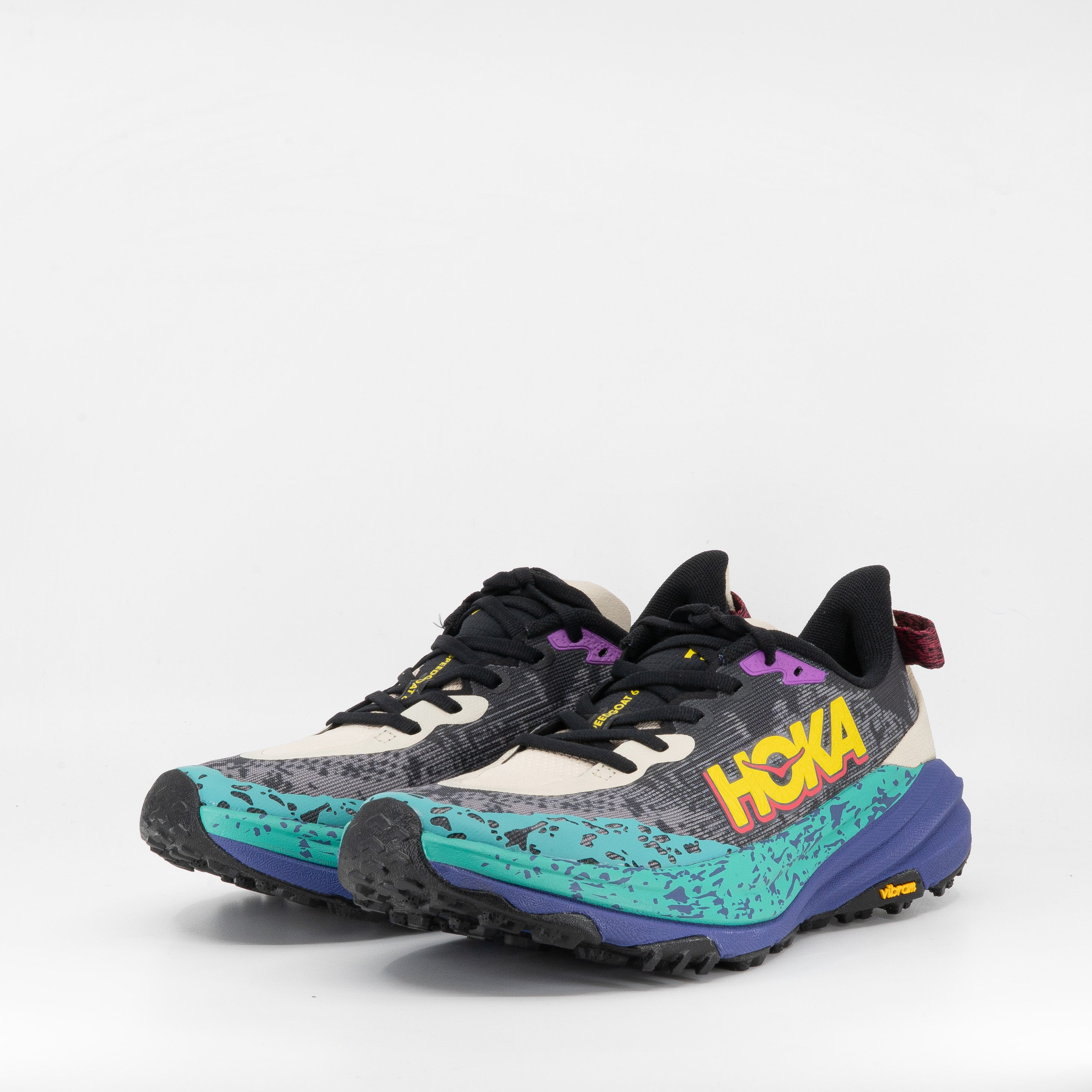 Hoka Speedgoat 6 (B Standard) Womens Oatmeal/Mountain Iris - Frontrunner Colombo