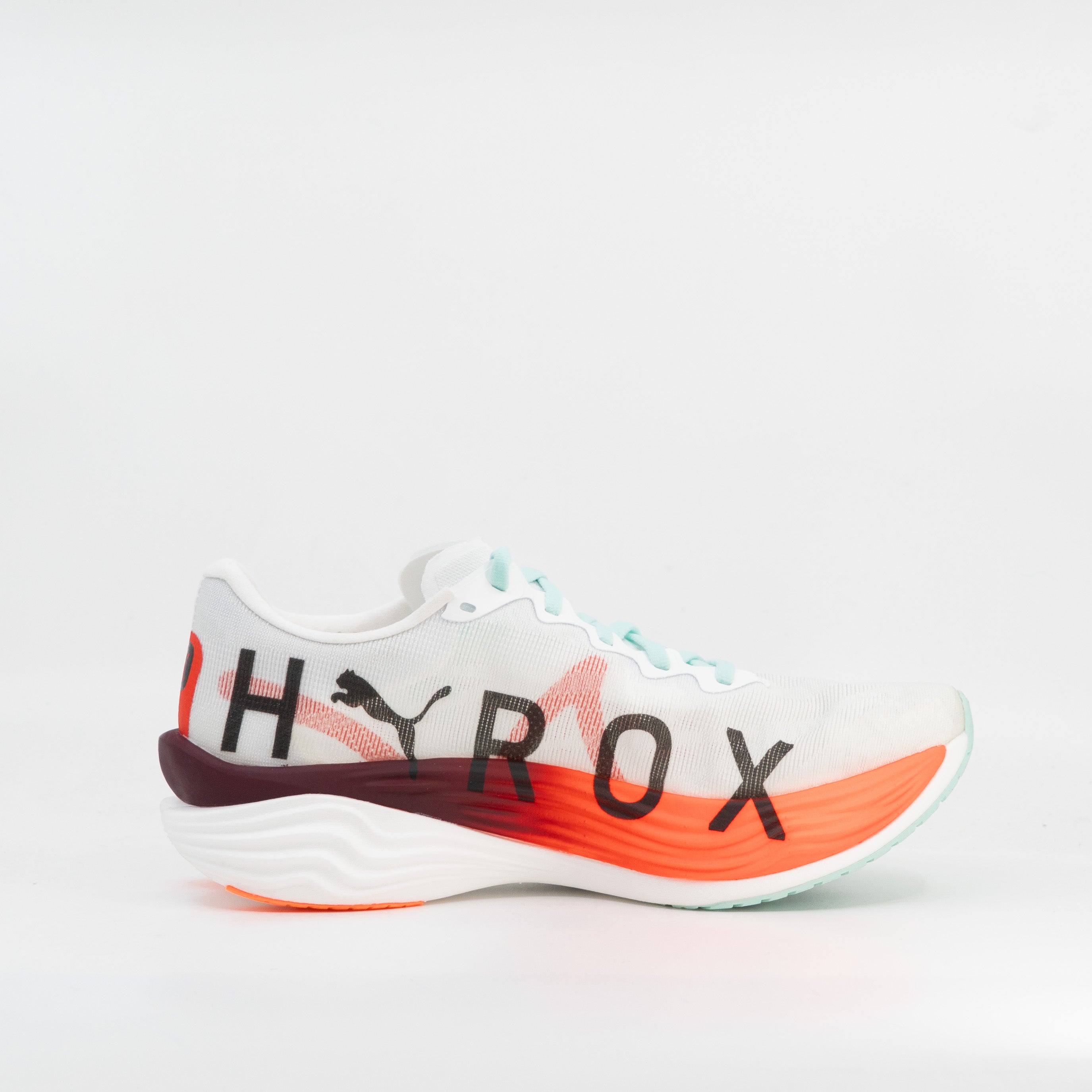 Puma Deviate Nitro Elite 3 Hyrox (B Standard) Womens White/Glowing Red-Mint Melt - Frontrunner Colombo