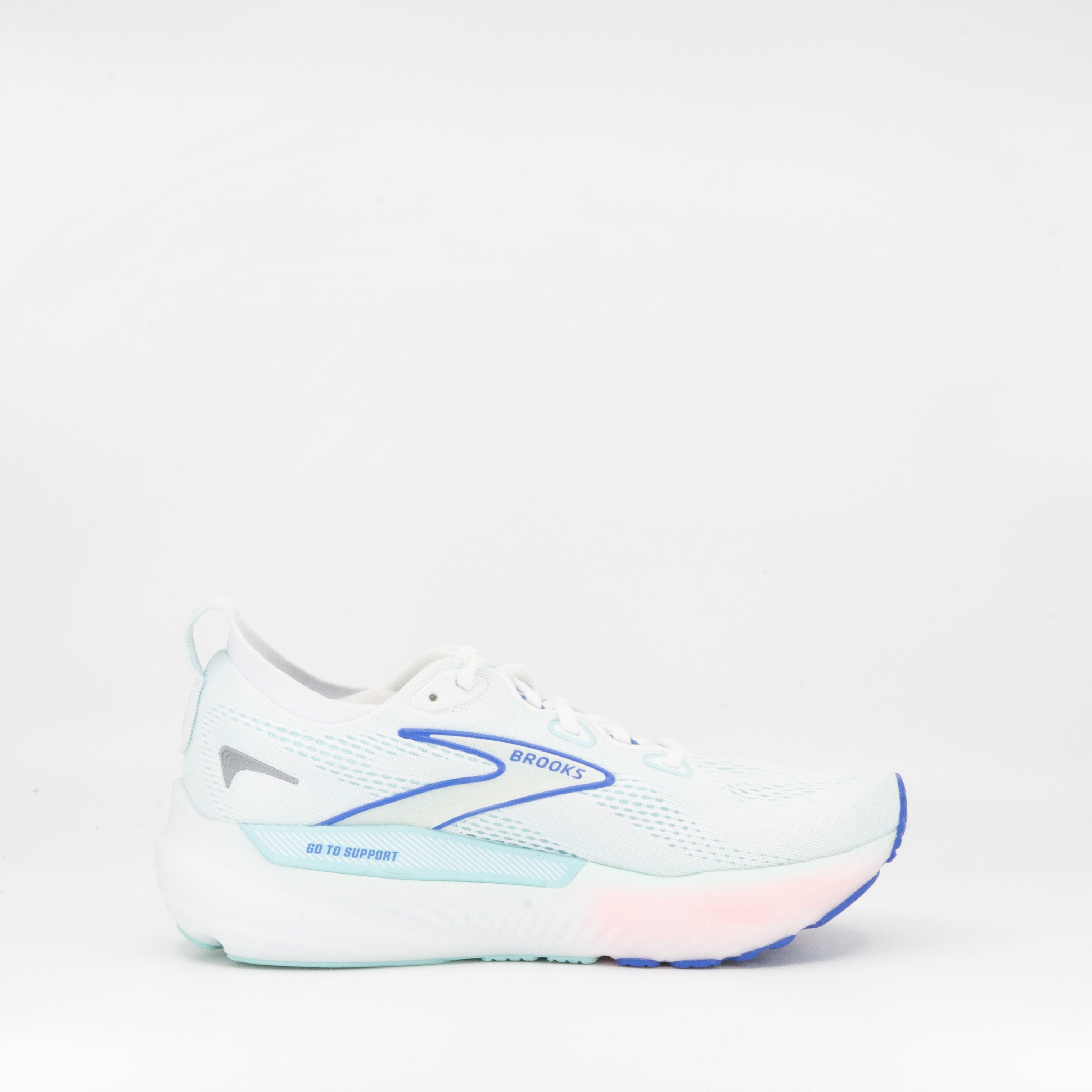 Brooks Glycerin 22 GTS (B Standard) Womens White/Amparo Blue - Frontrunner Colombo