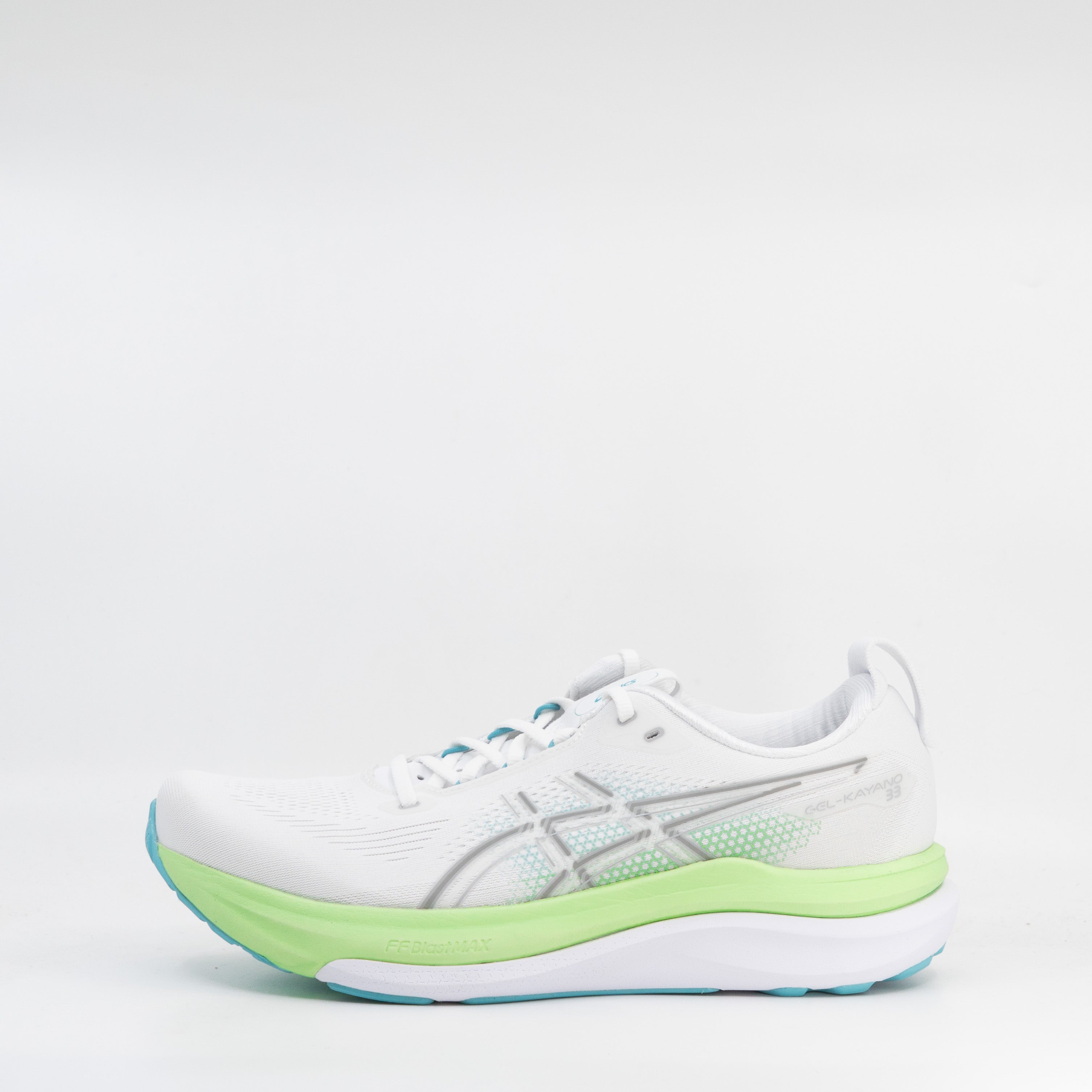 Asics Gel-Kayano 33 (D Standard) Mens White/Energy Aqua - Frontrunner Colombo
