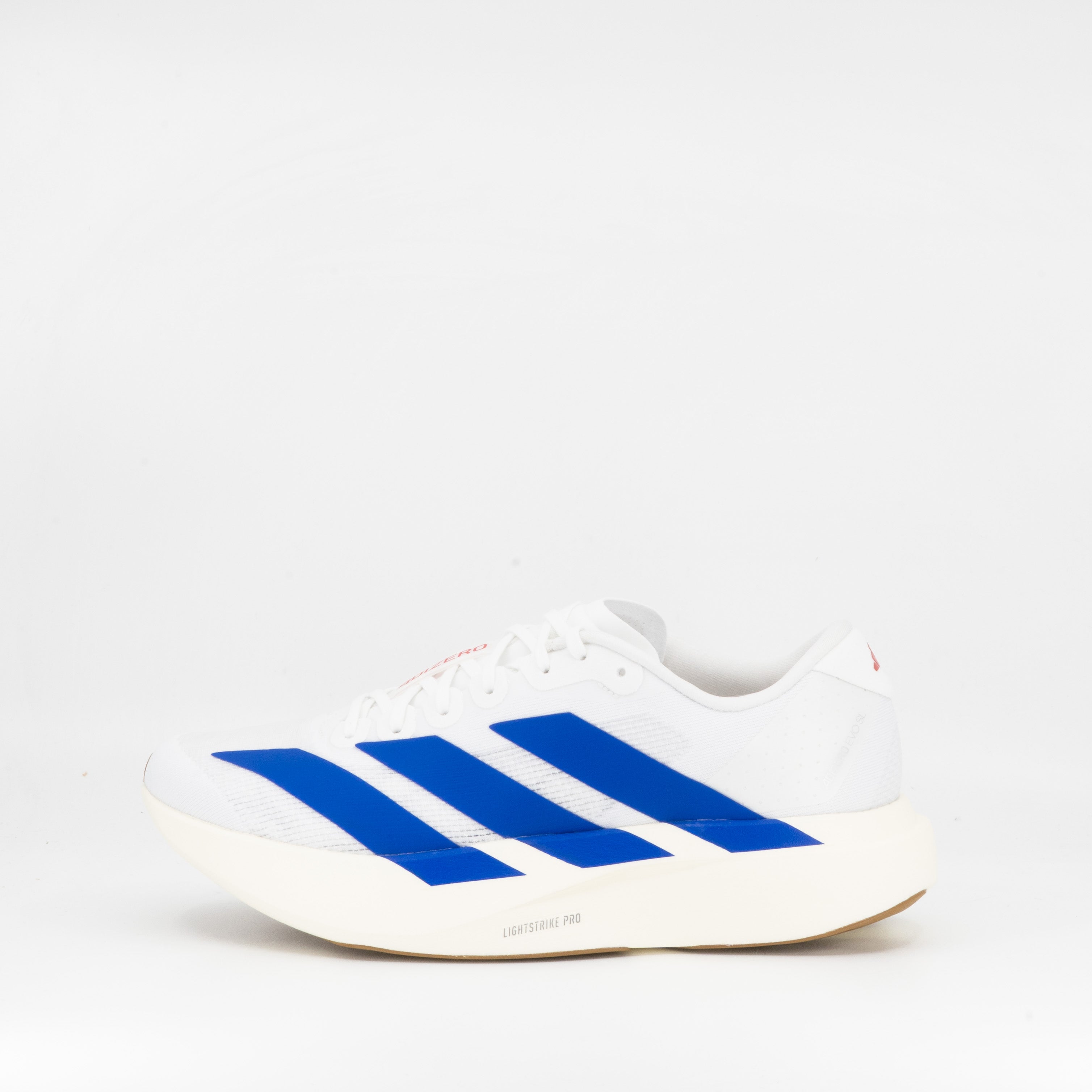 Adidas adizero Evo SL (D Standard) Mens Cloud White / Royal Blue / Pure Ruby - Frontrunner Colombo