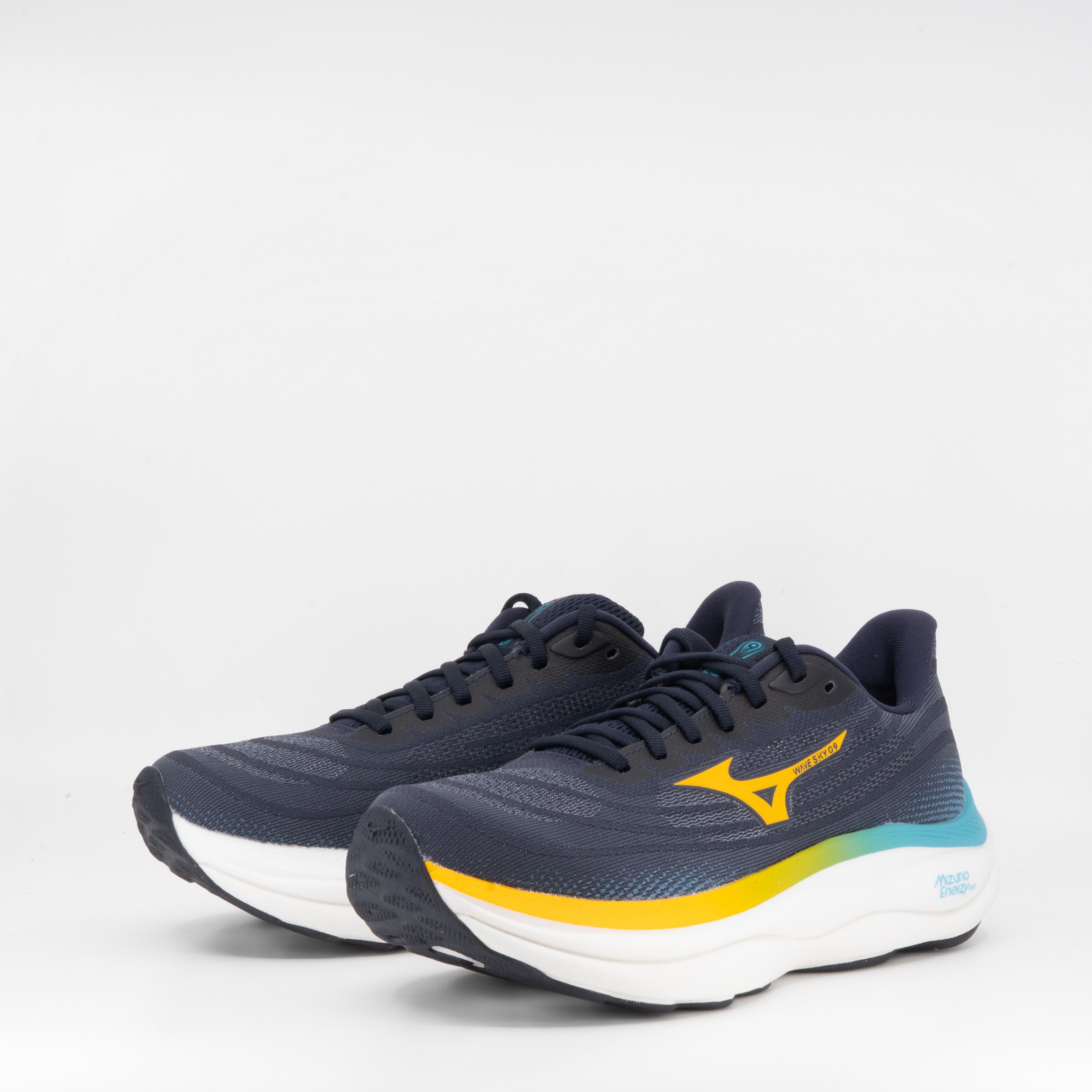 Mizuno Wave Sky 9 (D Standard) Mens Baritone Blue/Citrus/Capri Breeze - Frontrunner Colombo