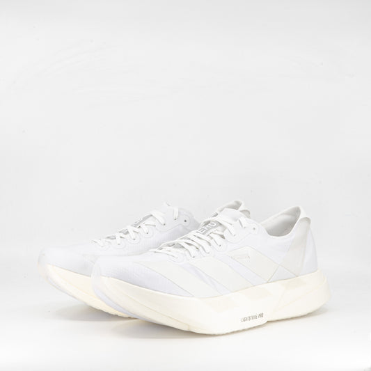 Adidas Adizero Adios Pro 4 (B Standard) Womens Cloud White/Zero Metallic/Crystal White - Frontrunner Colombo