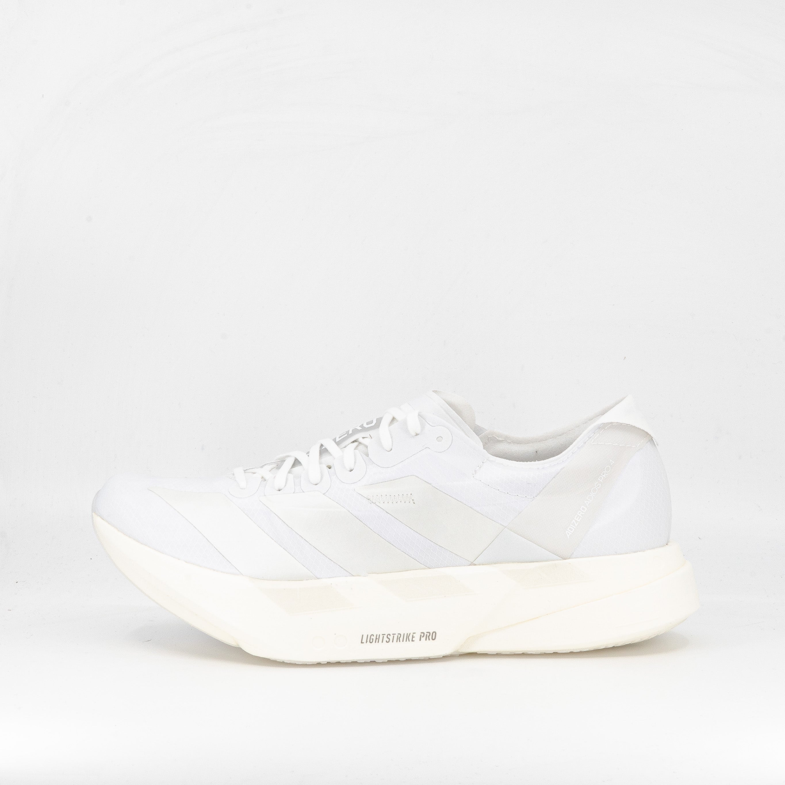 Adidas Adizero Adios Pro 4 (B Standard) Womens Cloud White/Zero Metallic/Crystal White - Frontrunner Colombo