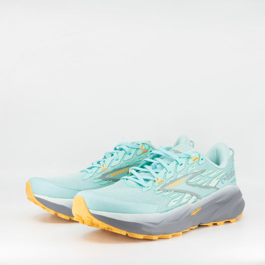 Brooks Cascadia 19 (D Wide) Womens Clearwater/Primer Grey/Apricot - Frontrunner Colombo