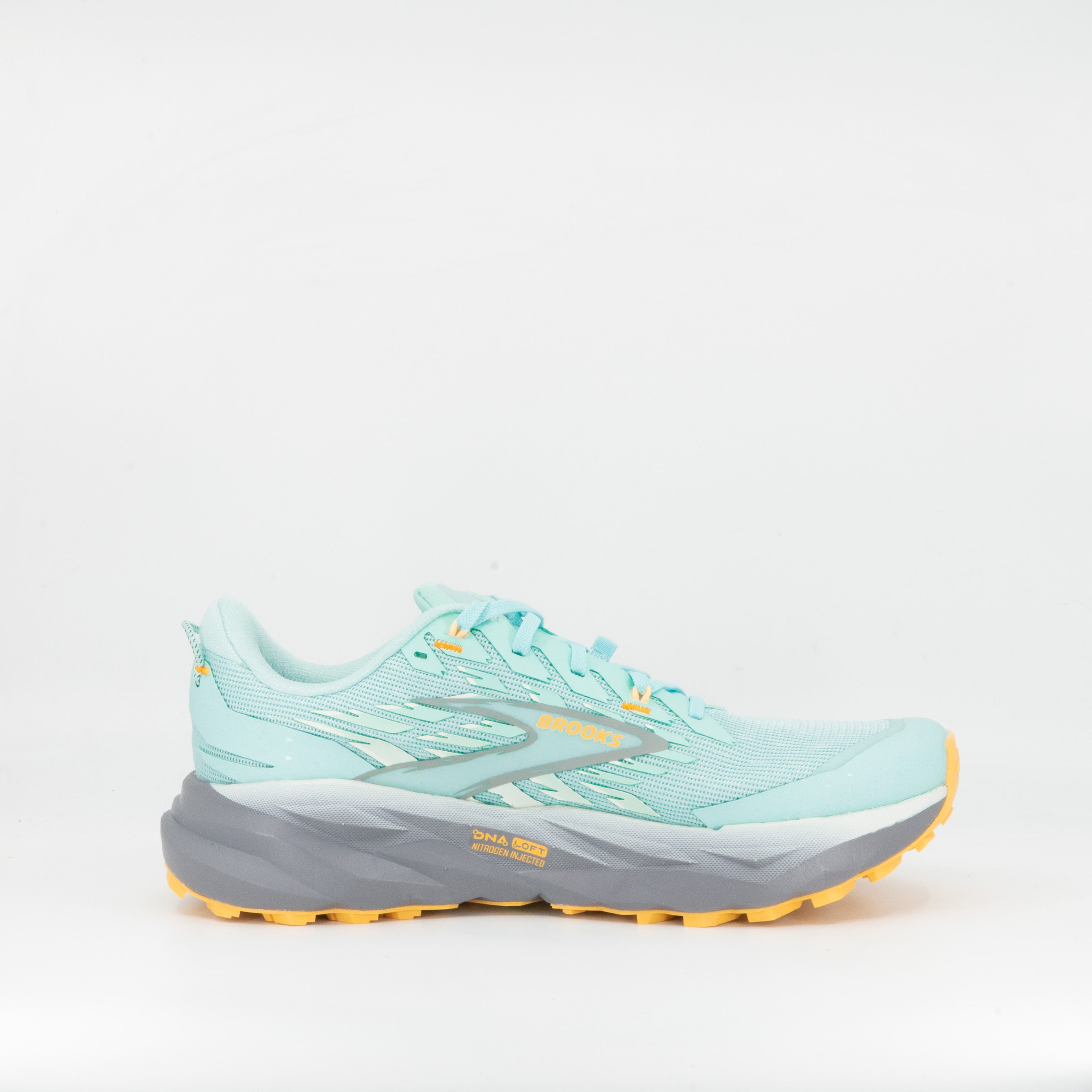 Brooks Cascadia 19 (D Wide) Womens Clearwater/Primer Grey/Apricot - Frontrunner Colombo