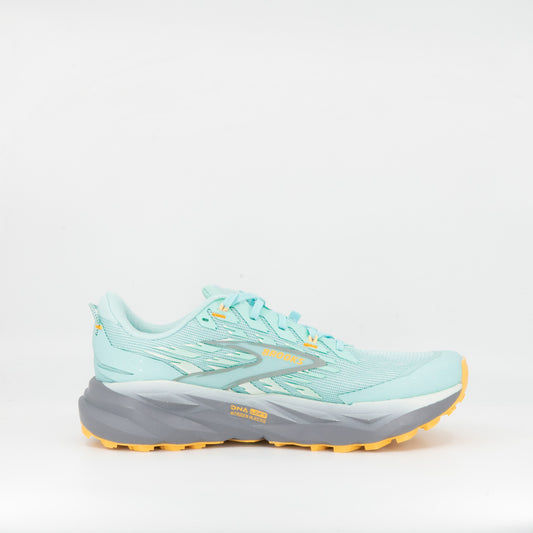 Brooks Cascadia 19 (D Wide) Womens Clearwater/Primer Grey/Apricot - Frontrunner Colombo