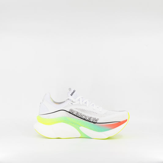 Saucony Endorphin Elite 3 (D Standard) Unisex White/Multi Blanc - Frontrunner Colombo