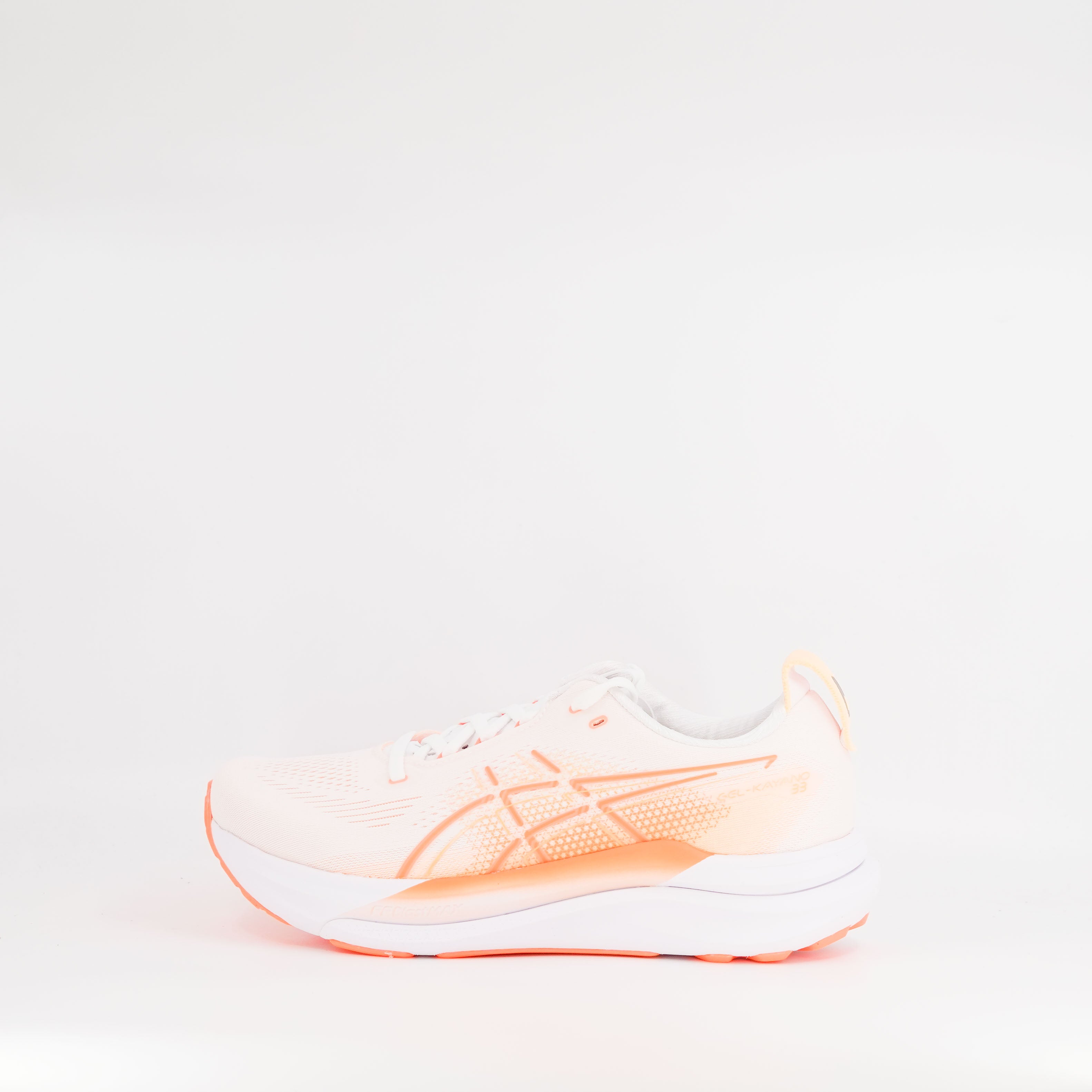 Asics Kayano 33 (B Standard) Womens White/Vivid Coral