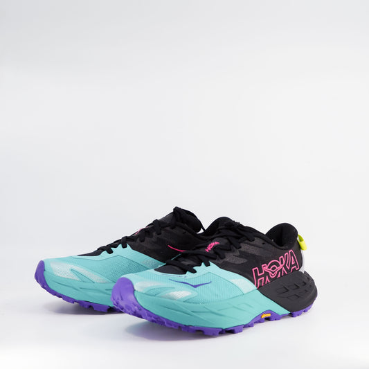 Hoka Speedgoat 7 (B Standard) Womens Black/Electric Aqua - Frontrunner Colombo