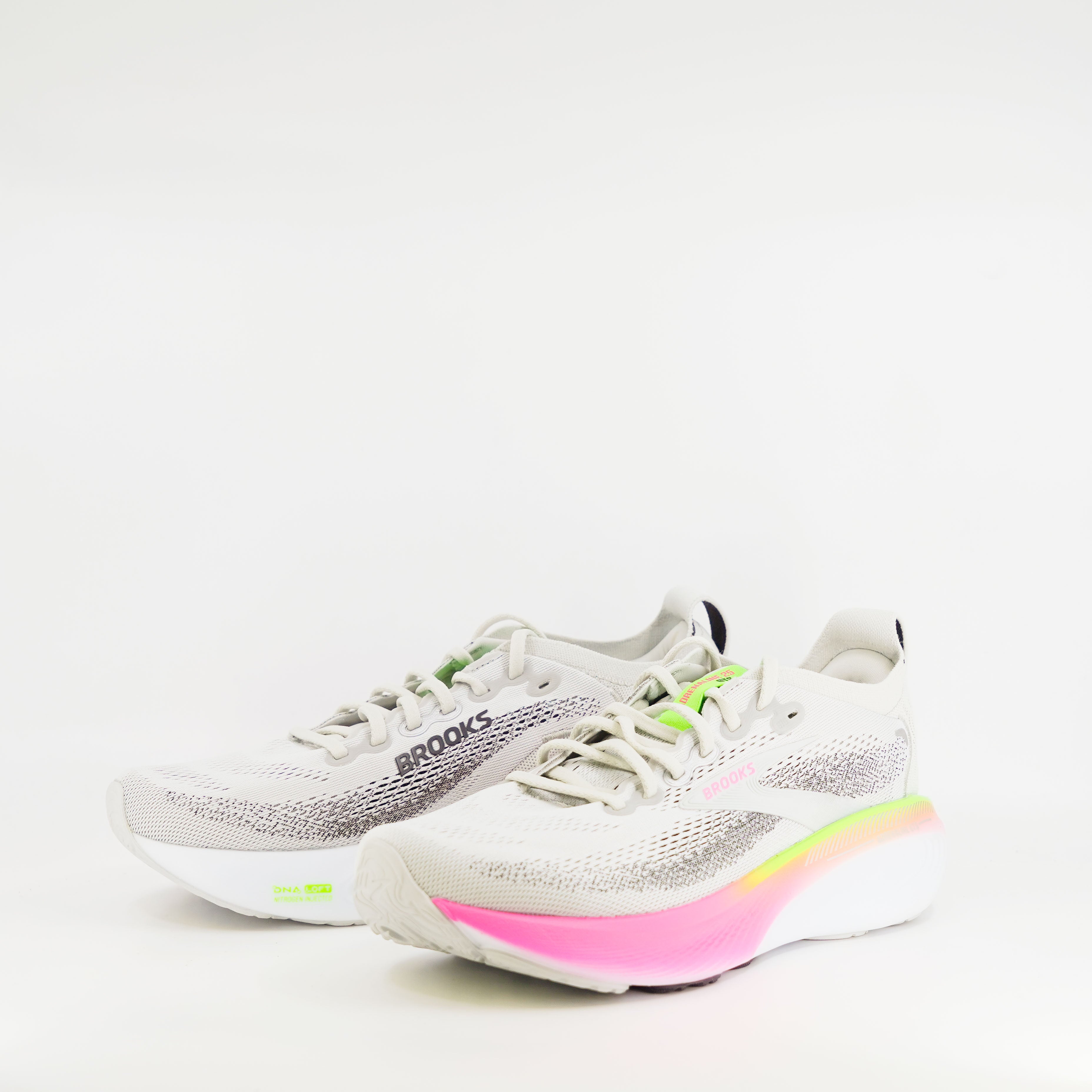 Brooks Adrenaline GTS 25 (B Standard) Womens Oyster/Pink/Green