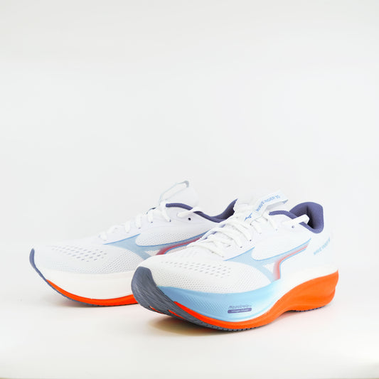 Mizuno Wave Rider 30 (D Standard) Mens White/Flamingo Coral/Lime Plup - Frontrunner Colombo